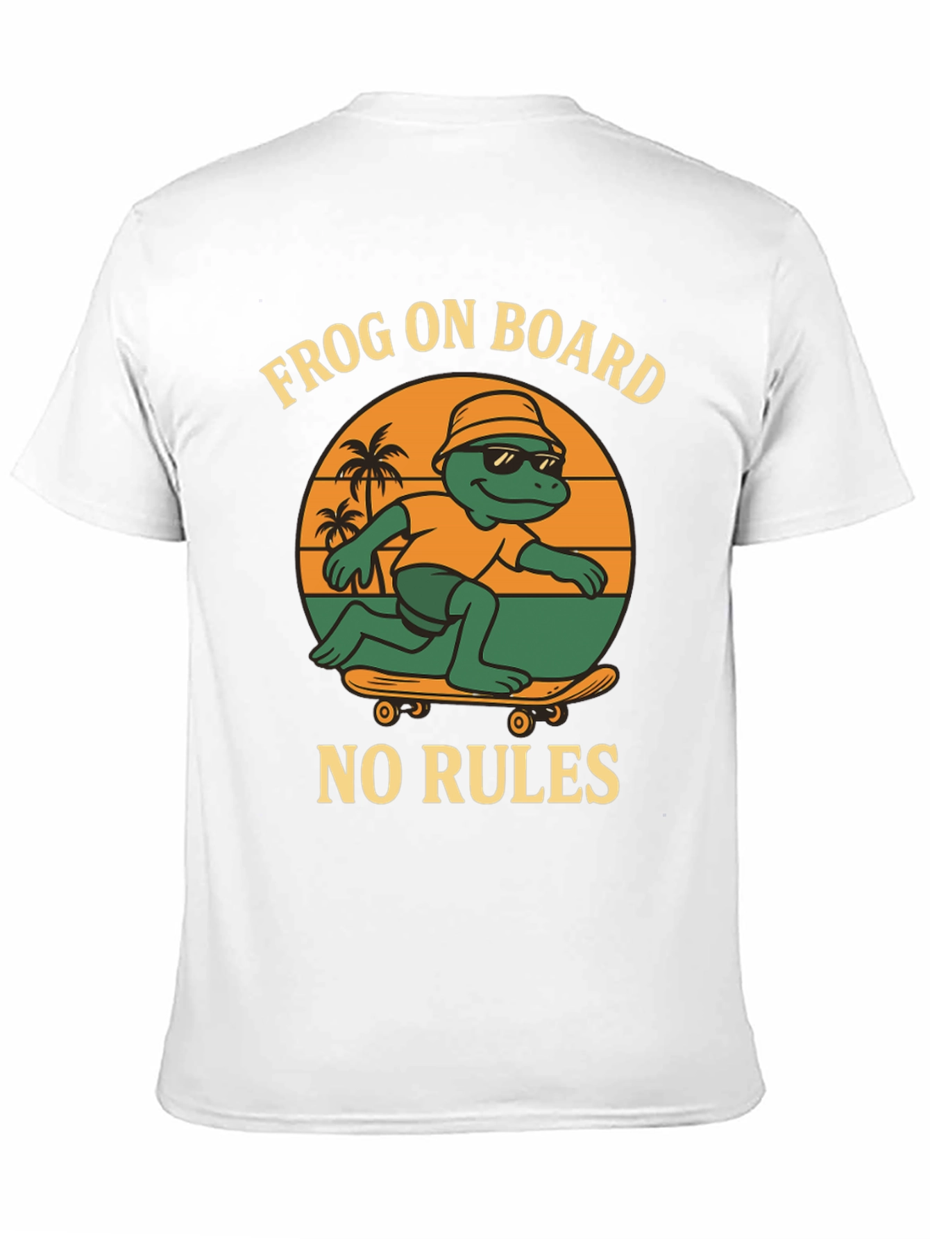 Black Frog On Board Graphic T-Shirt - Skateboarding Frog view 11