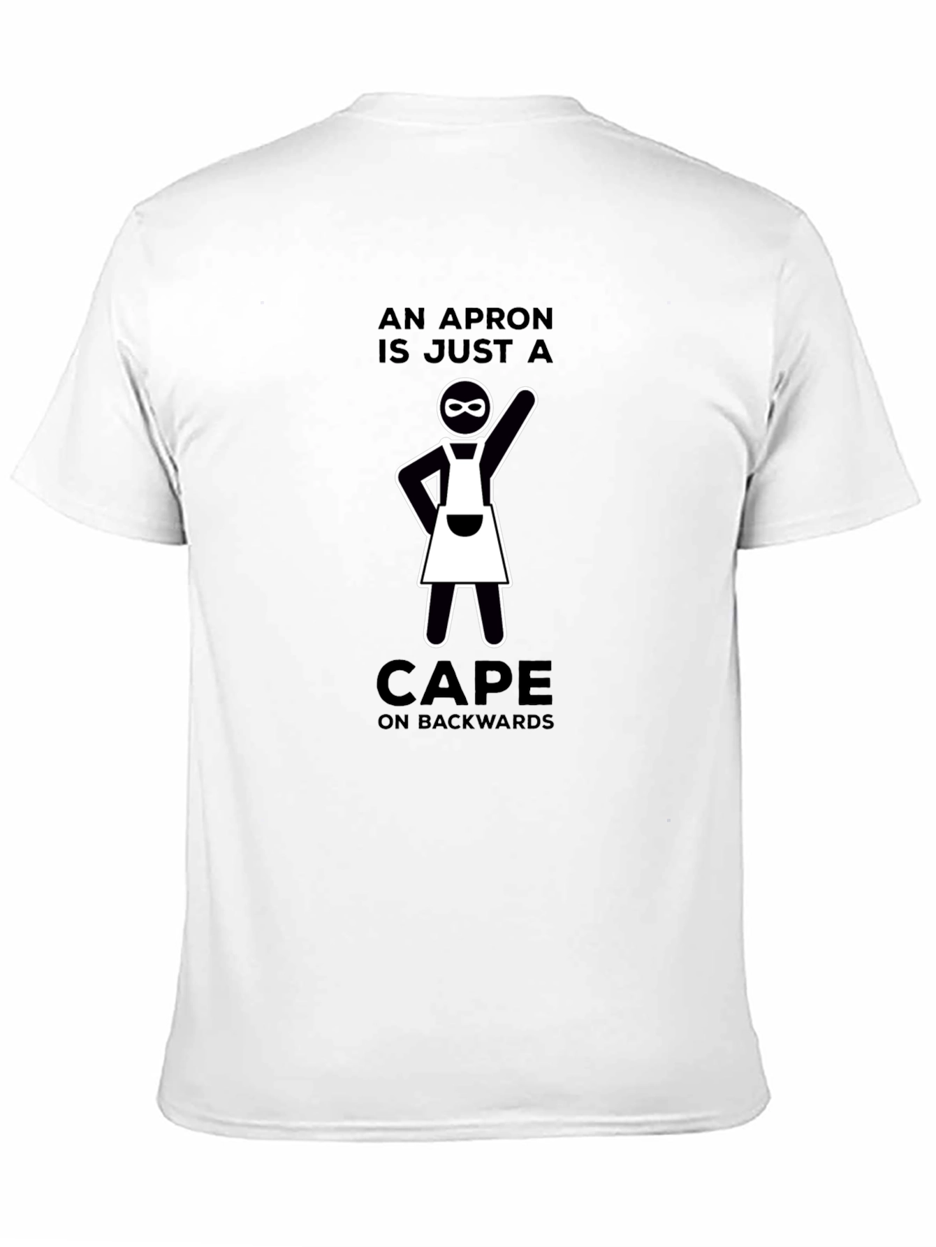 Black Funny Apron Cape Backwards T-Shirt view 11