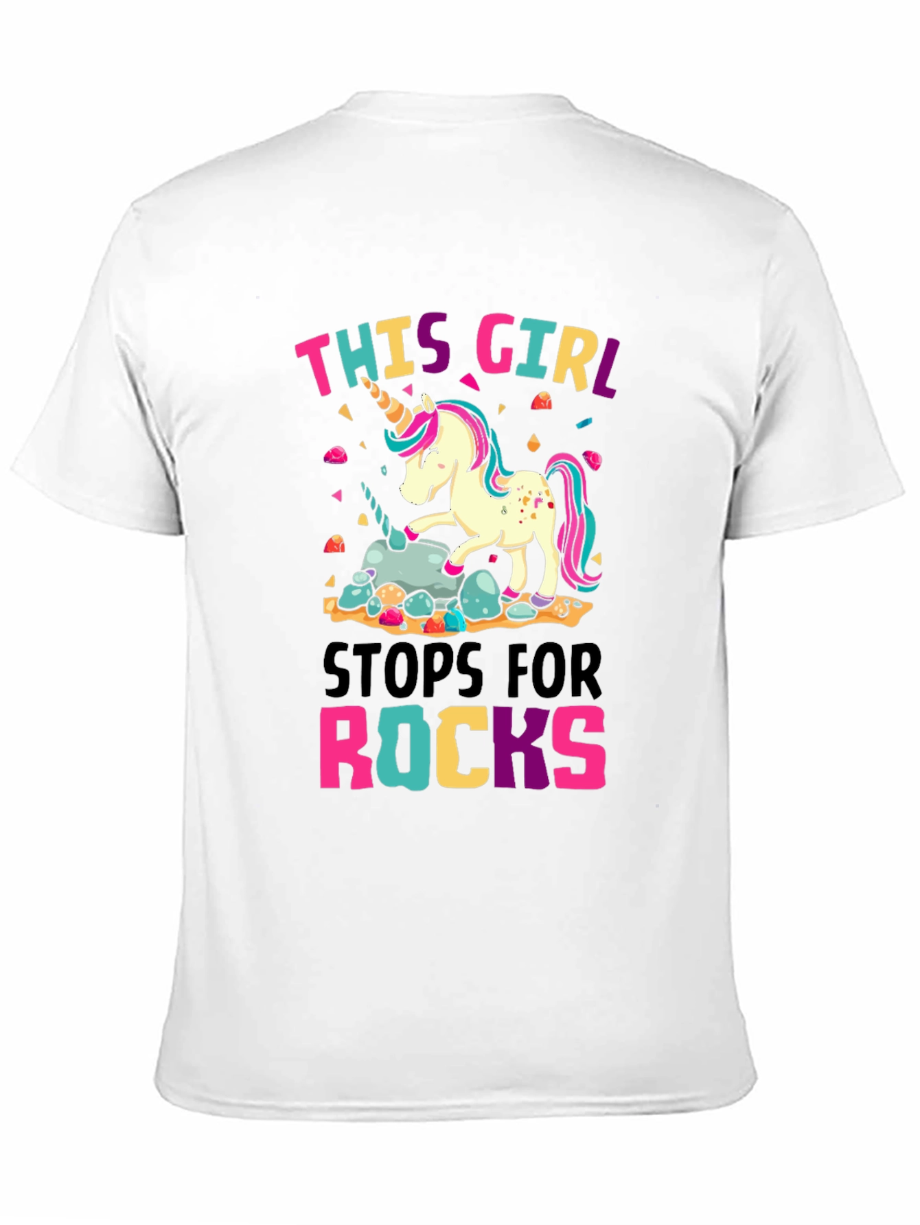 Black Unicorn Rocks T-Shirt: This Girl Stops for Rocks view 11