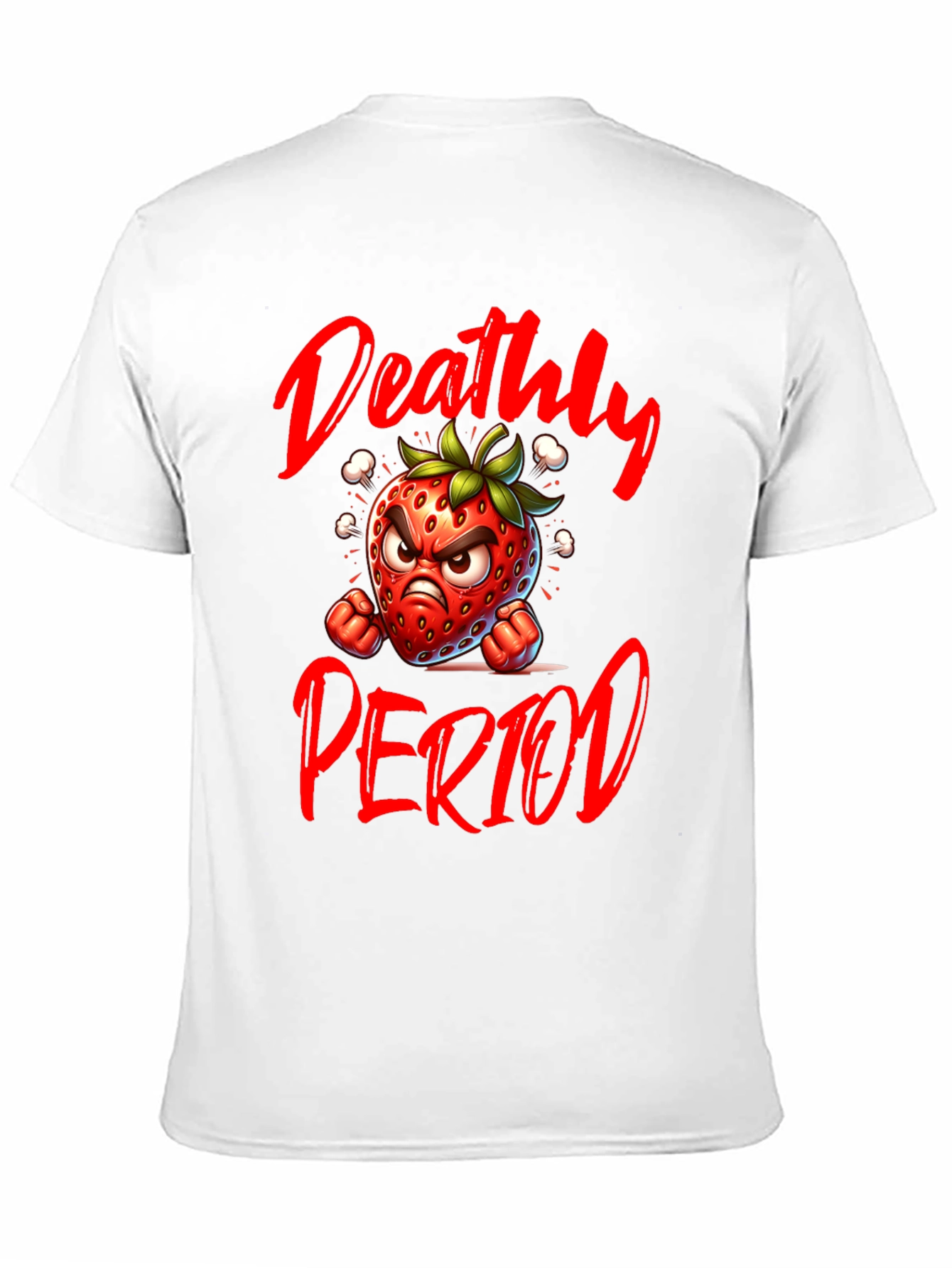 Black Deathly Period Graphic Tee - Angry Strawberry T-Shirt view 11