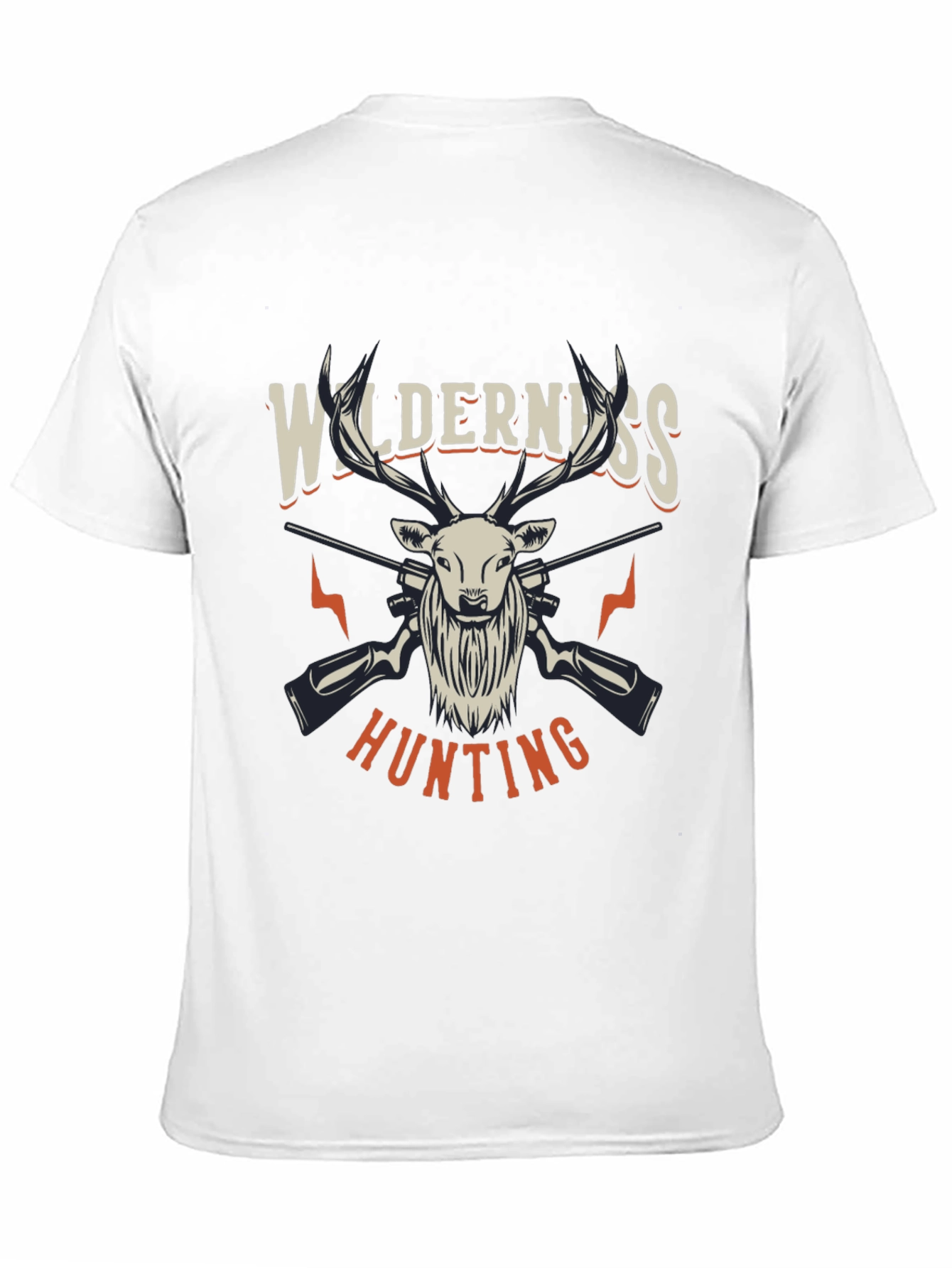 Black Wilderness Hunting Graphic Tee - Black Cotton Blend Shirt view 11