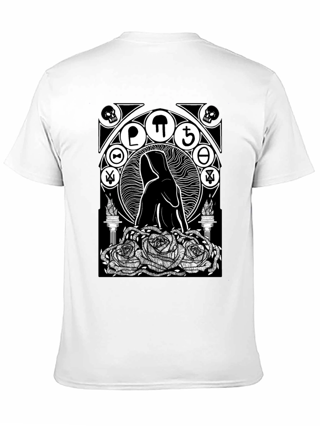 Black Occult Rose T-Shirt - Gothic Graphic Tee view 11