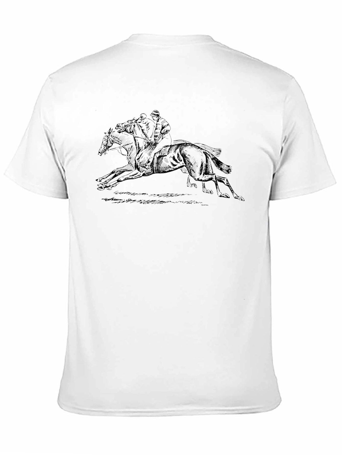 Black Equestrian Graphic Tee - Black Cotton T-Shirt view 11