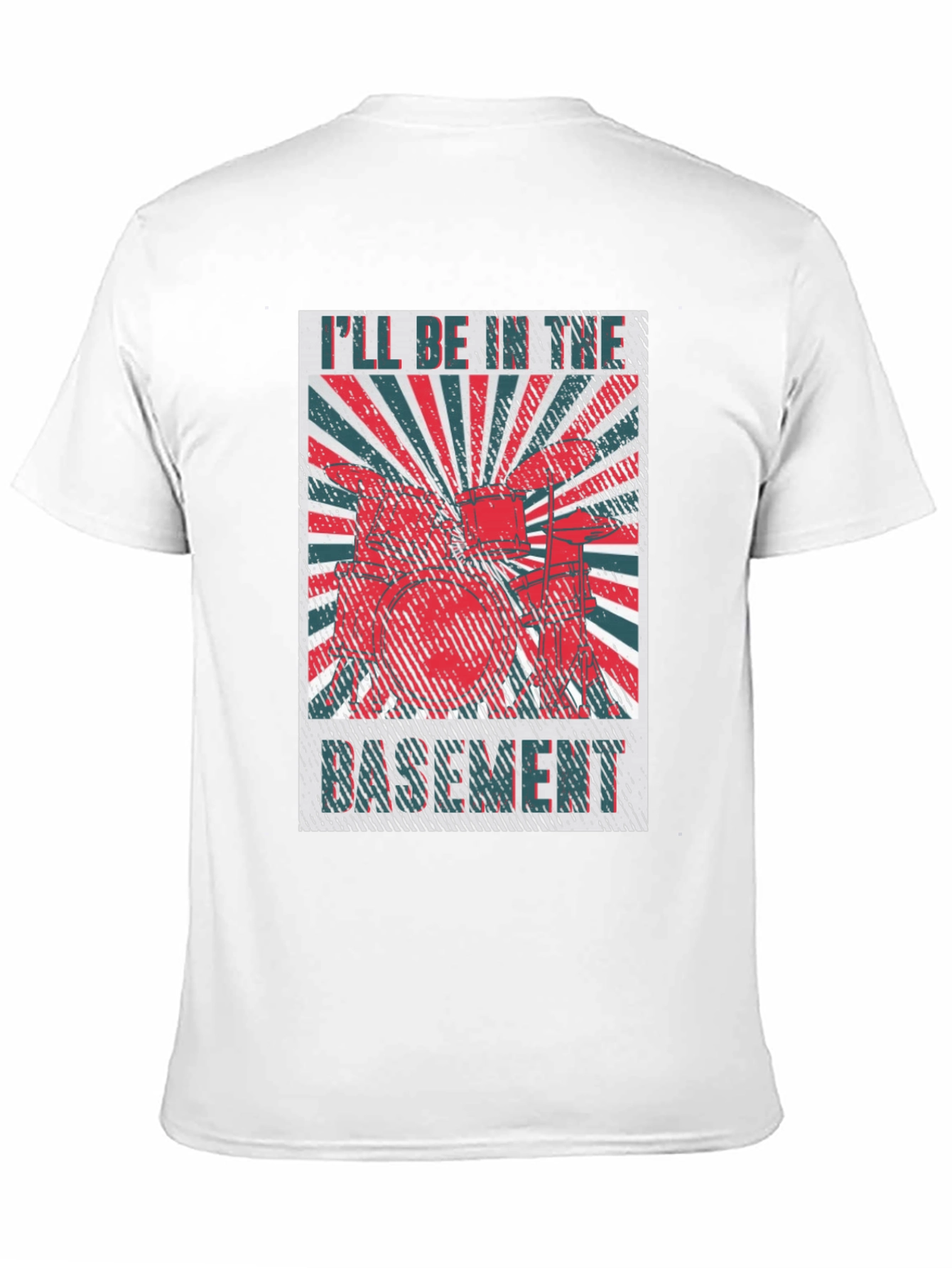 Black I'll Be in the Basement Drum Set T-Shirt view 11