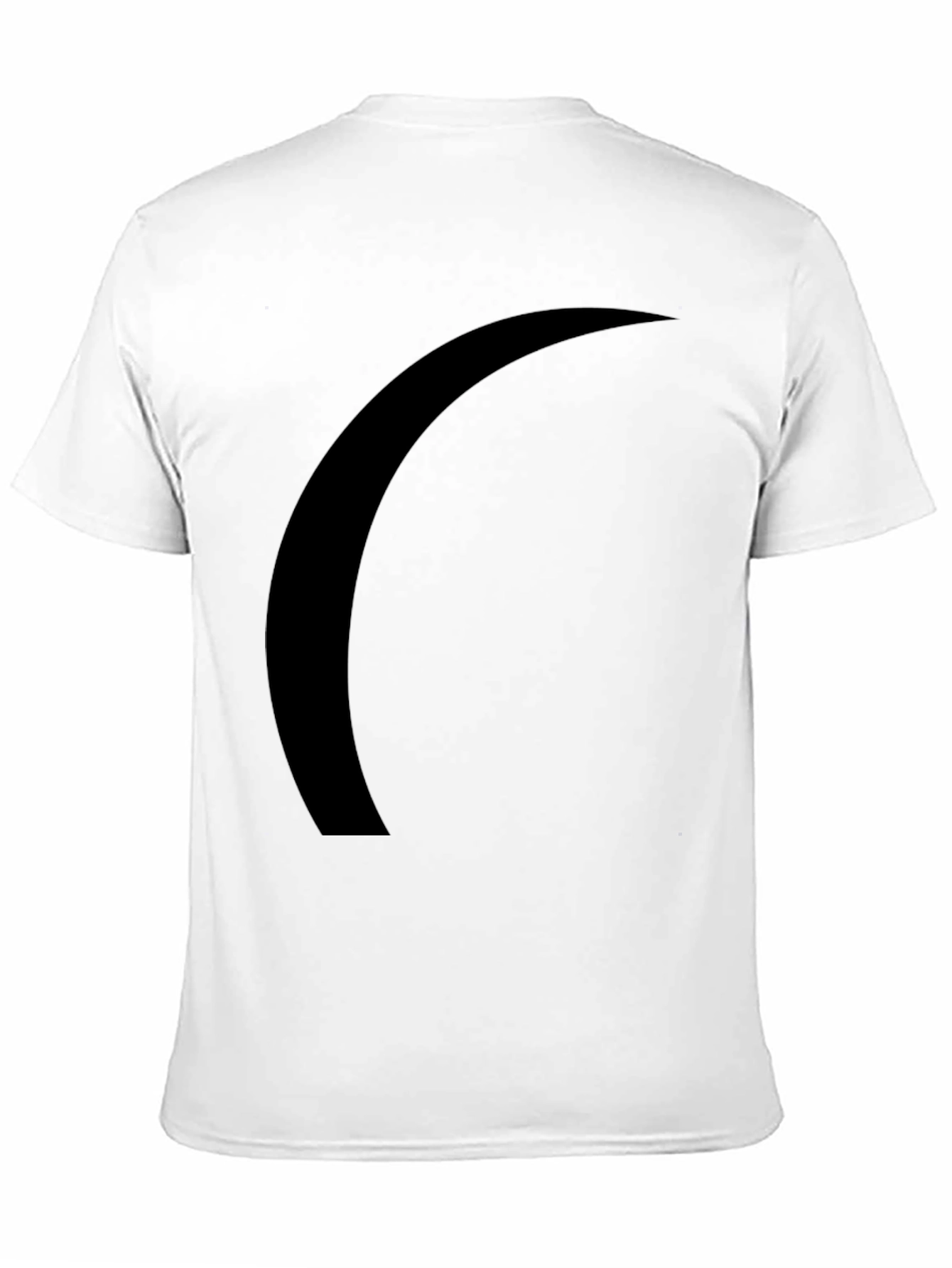 Black Minimalist Black Curved Graphic Tee - Casual Comfort view 11