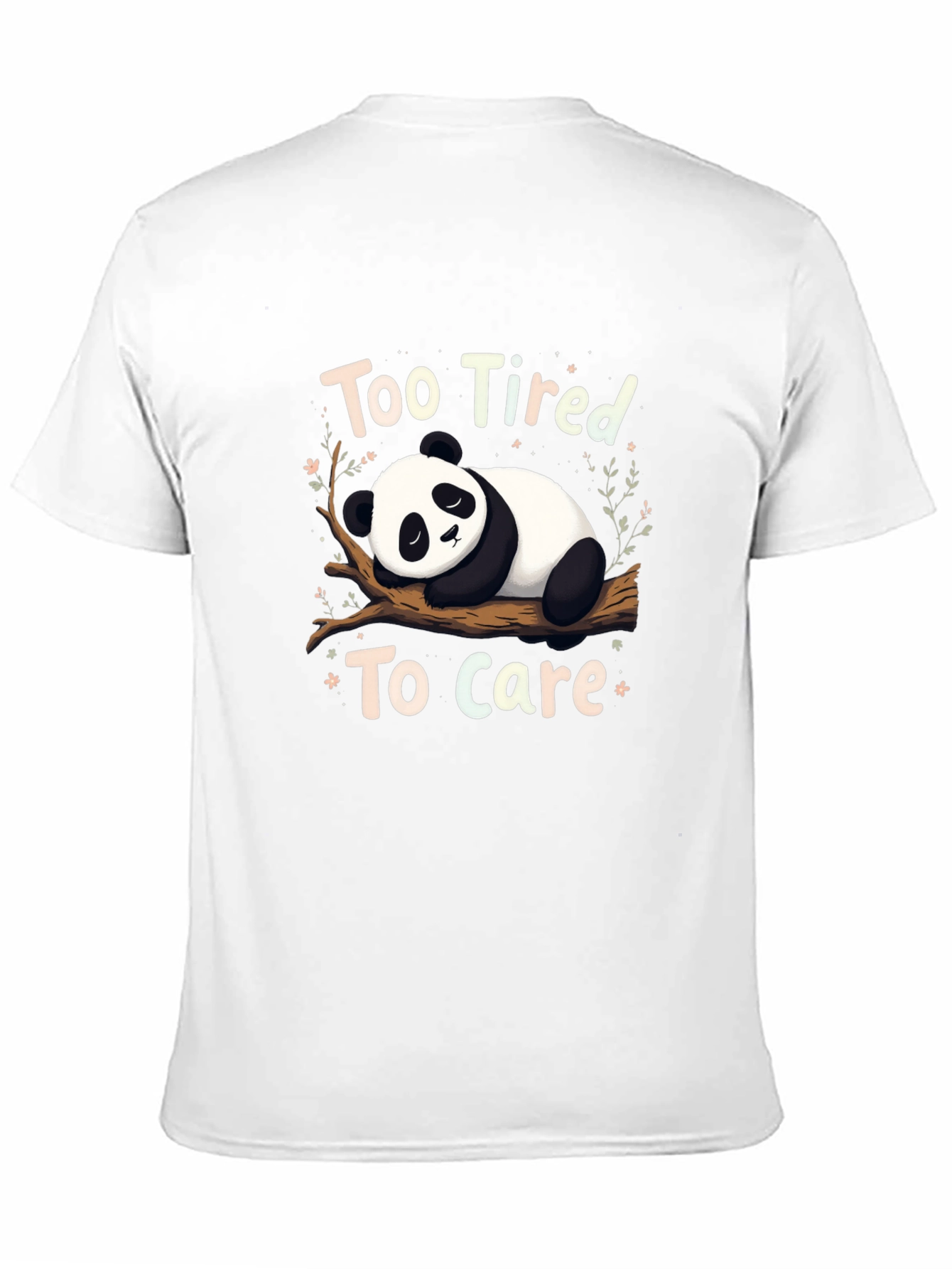 Black Too Tired to Care Panda Graphic T-Shirt view 11