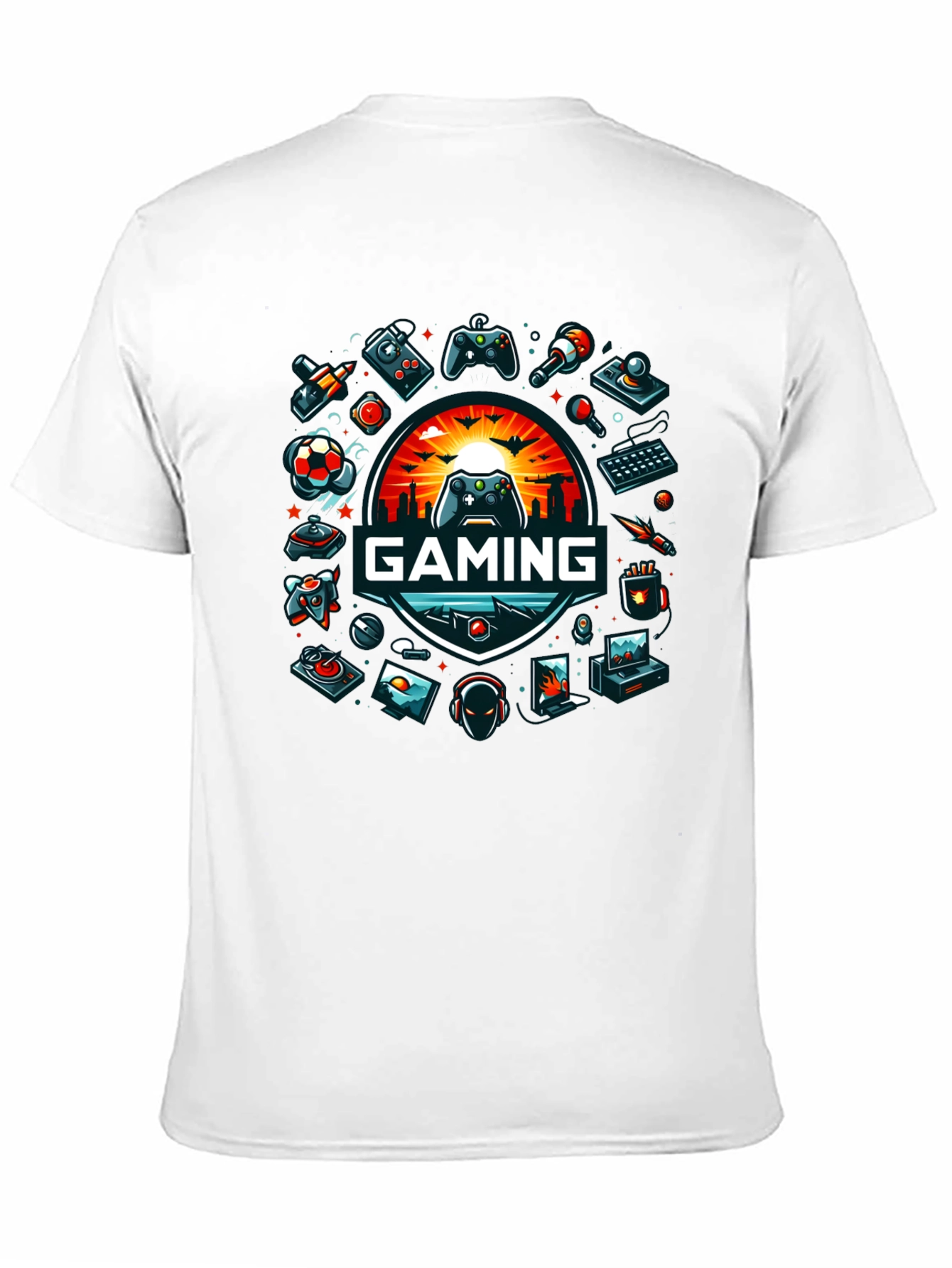 Black Gaming Graphic Tee - Black Crew Neck view 11