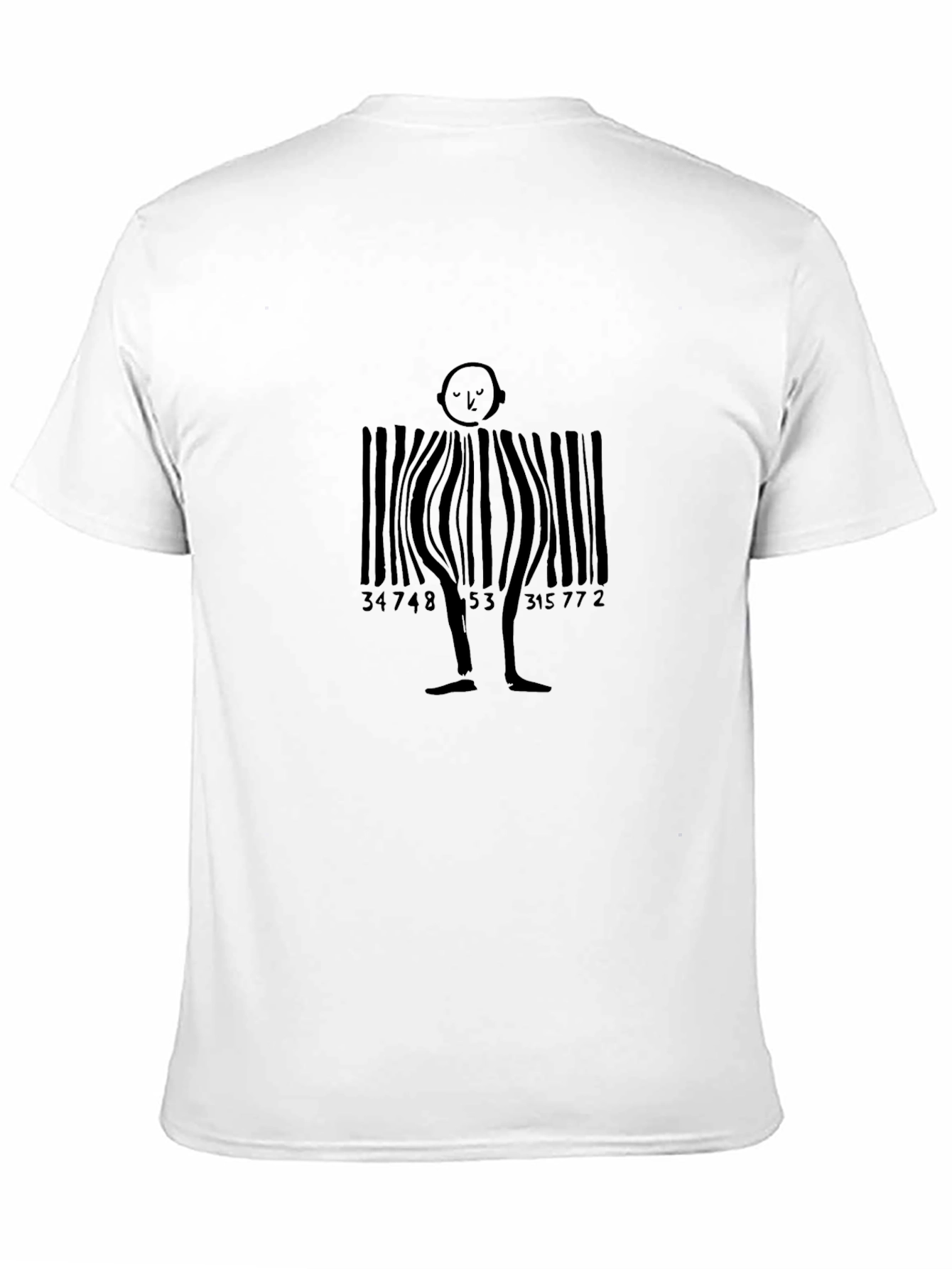 Black Barcode Man Graphic Tee - Unique Black T-Shirt view 11