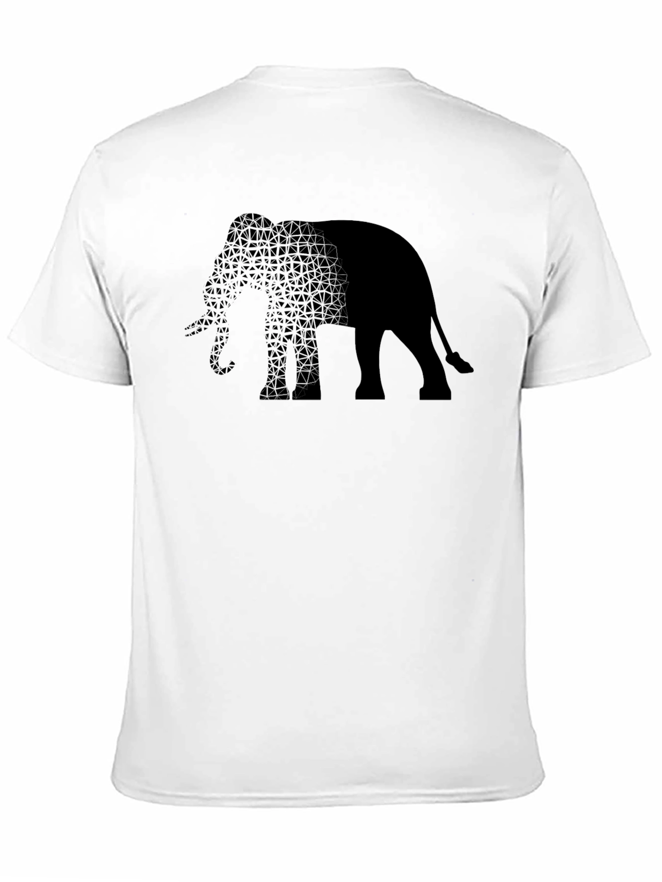 Black Elephant Print Men's T-Shirt - Stylish Black Tee view 11