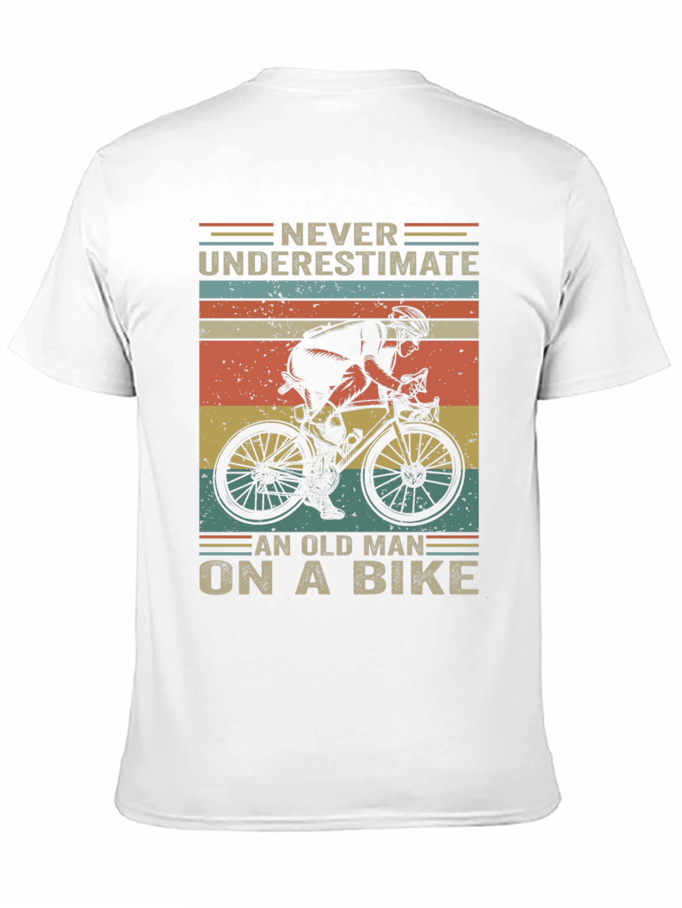 Black Never Underestimate Old Man Bike Graphic T-Shirt view 11