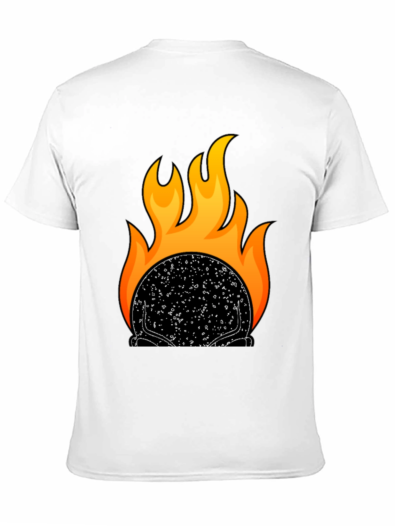 Black Flaming Skull Graphic T-Shirt - Black view 11