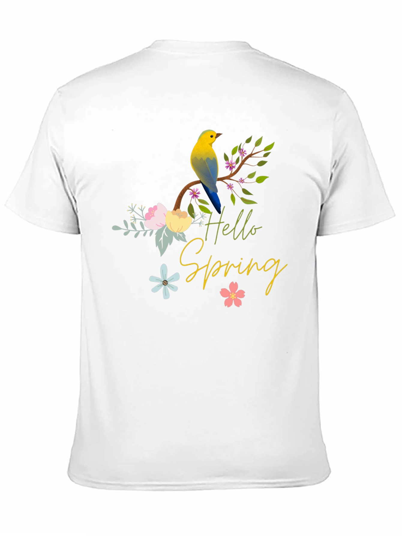 Black Hello Spring Bird T-Shirt - Black view 11
