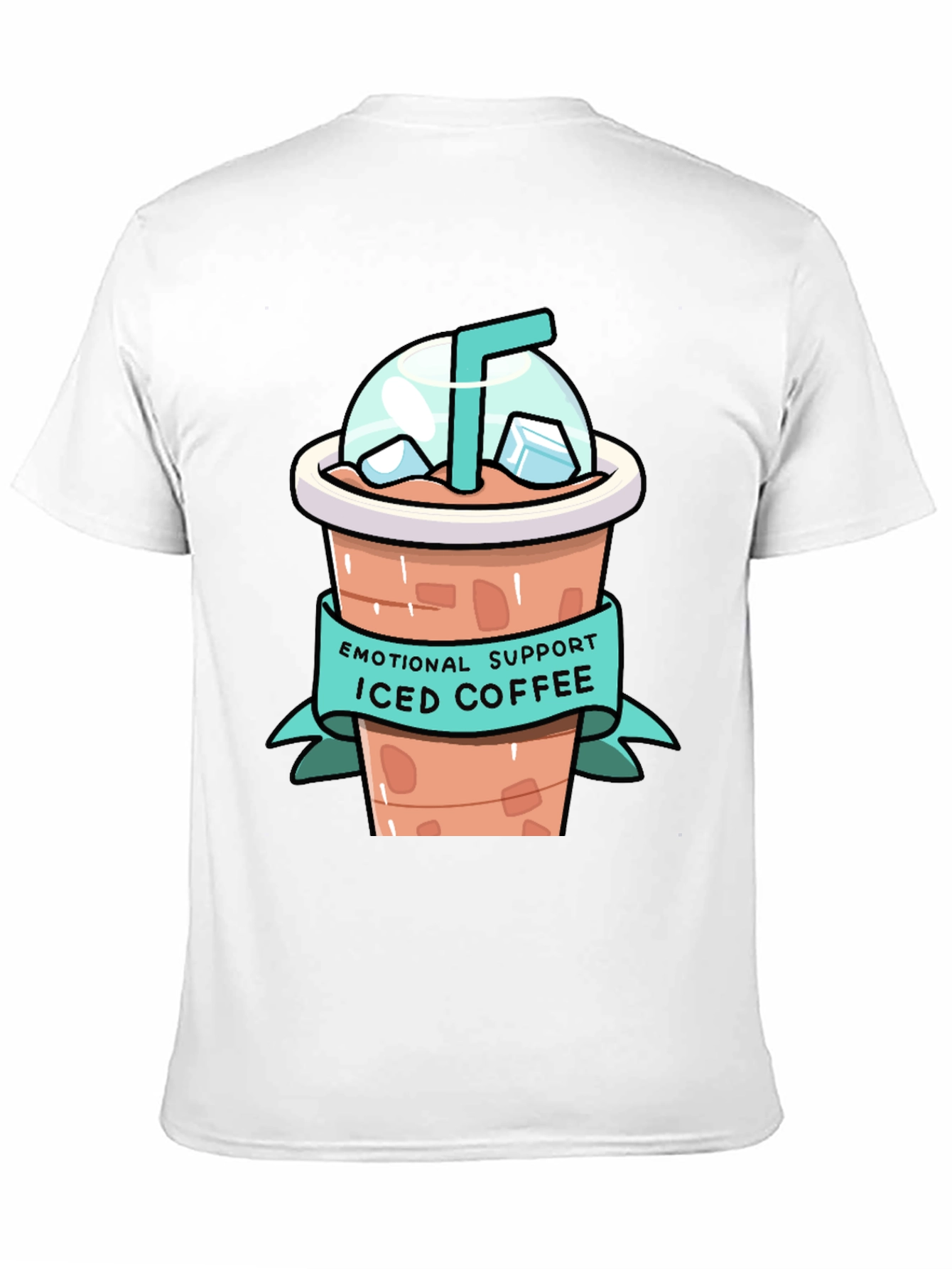 Black Emotional Support Iced Coffee Graphic T-Shirt view 11