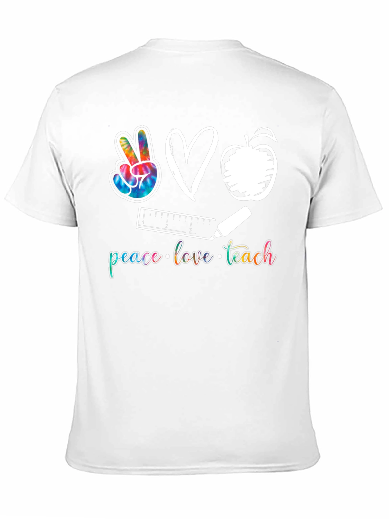 Black Peace Love Teach T-Shirt view 11