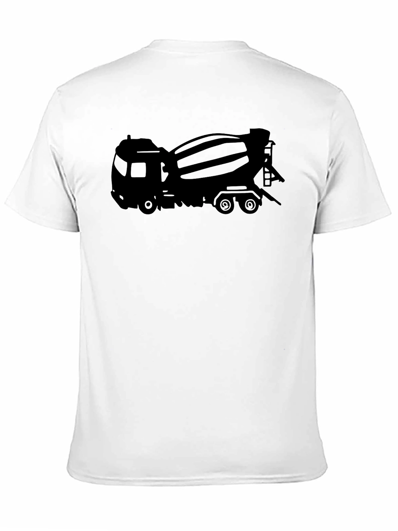 Cement Truck Graphic Tee - Black Cotton Blend T-Shirt - 11