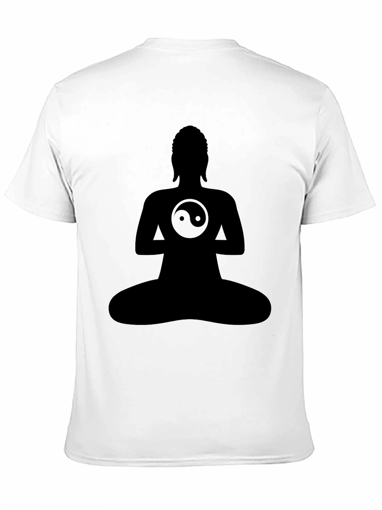 Black Yin Yang Buddha Silhouette Tee - Zen Style view 11
