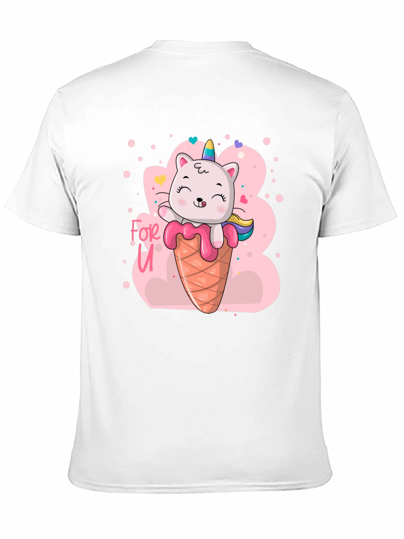 Black Cat Unicorn Ice Cream T-Shirt - Cute Graphic Tee view 11