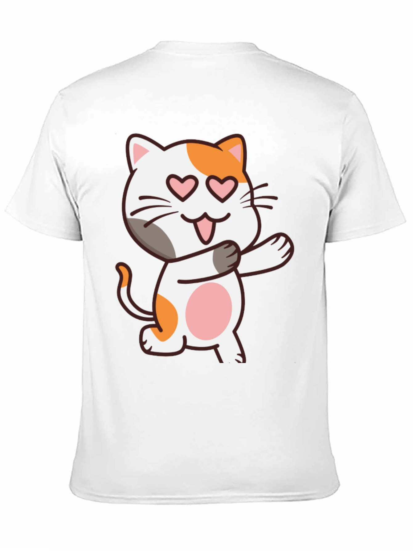 Black Cute Cat Heart Eyes Black T-Shirt view 11