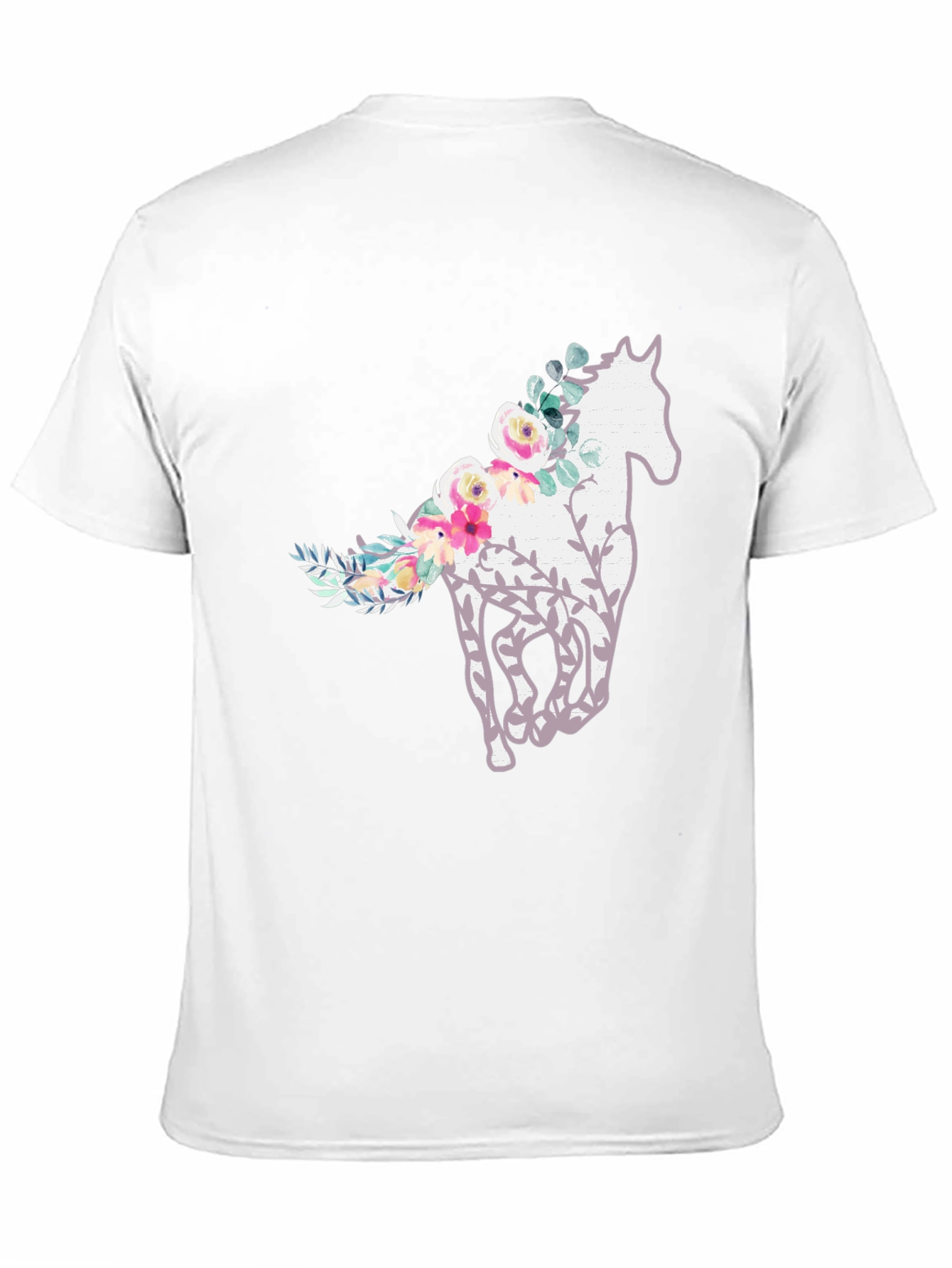 Black Floral Horse Graphic Tee - Stylish Comfort view 11