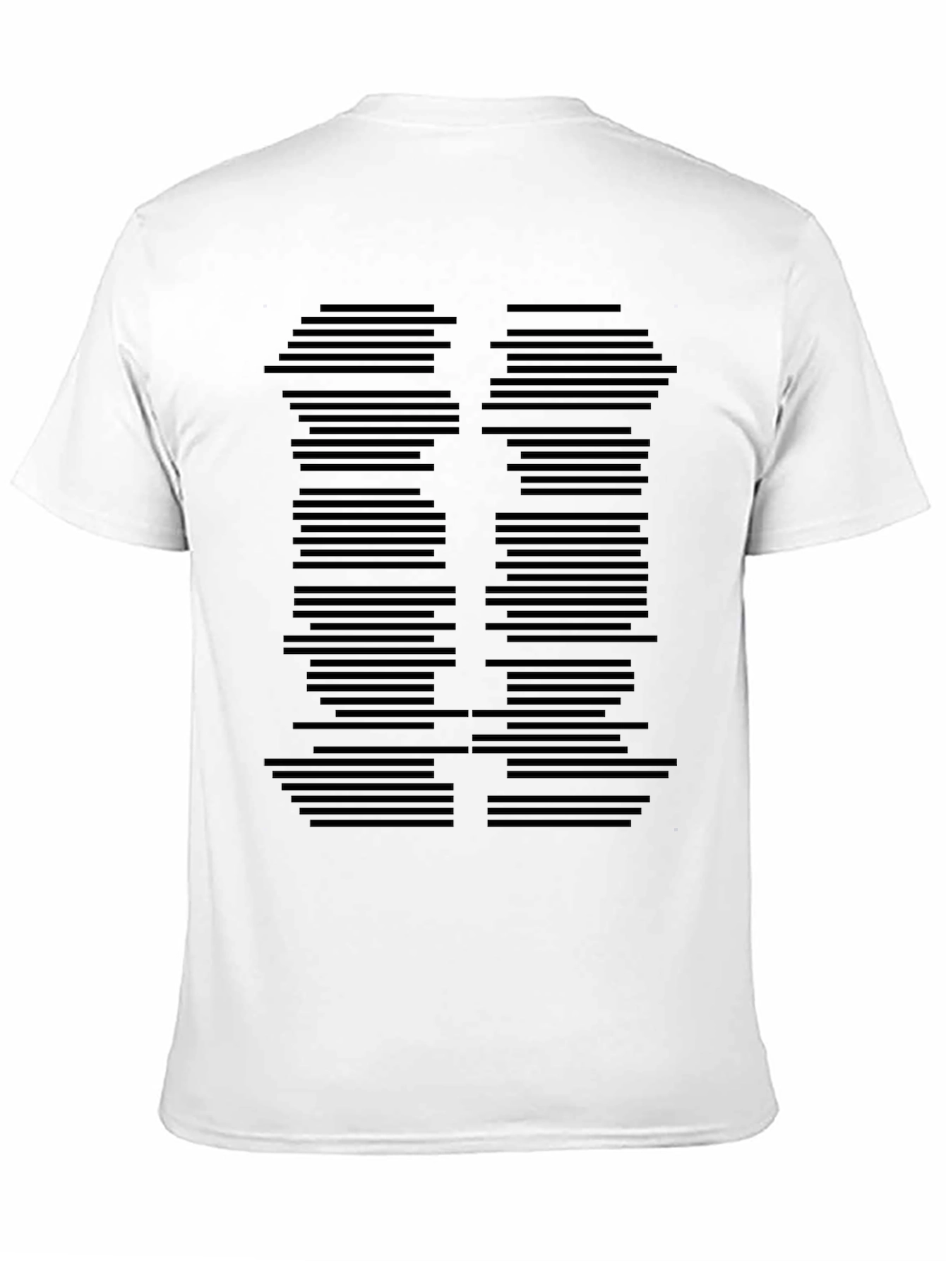 Abstract Line Pattern Black T-Shirt - 11
