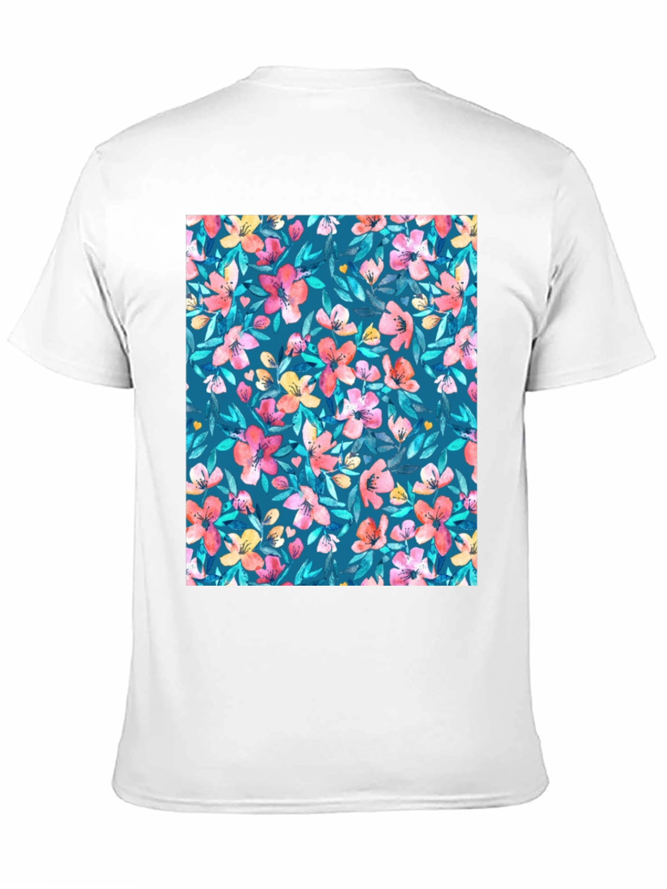 Black Floral Pattern T-Shirt: Vibrant & Stylish Casual Wear view 11