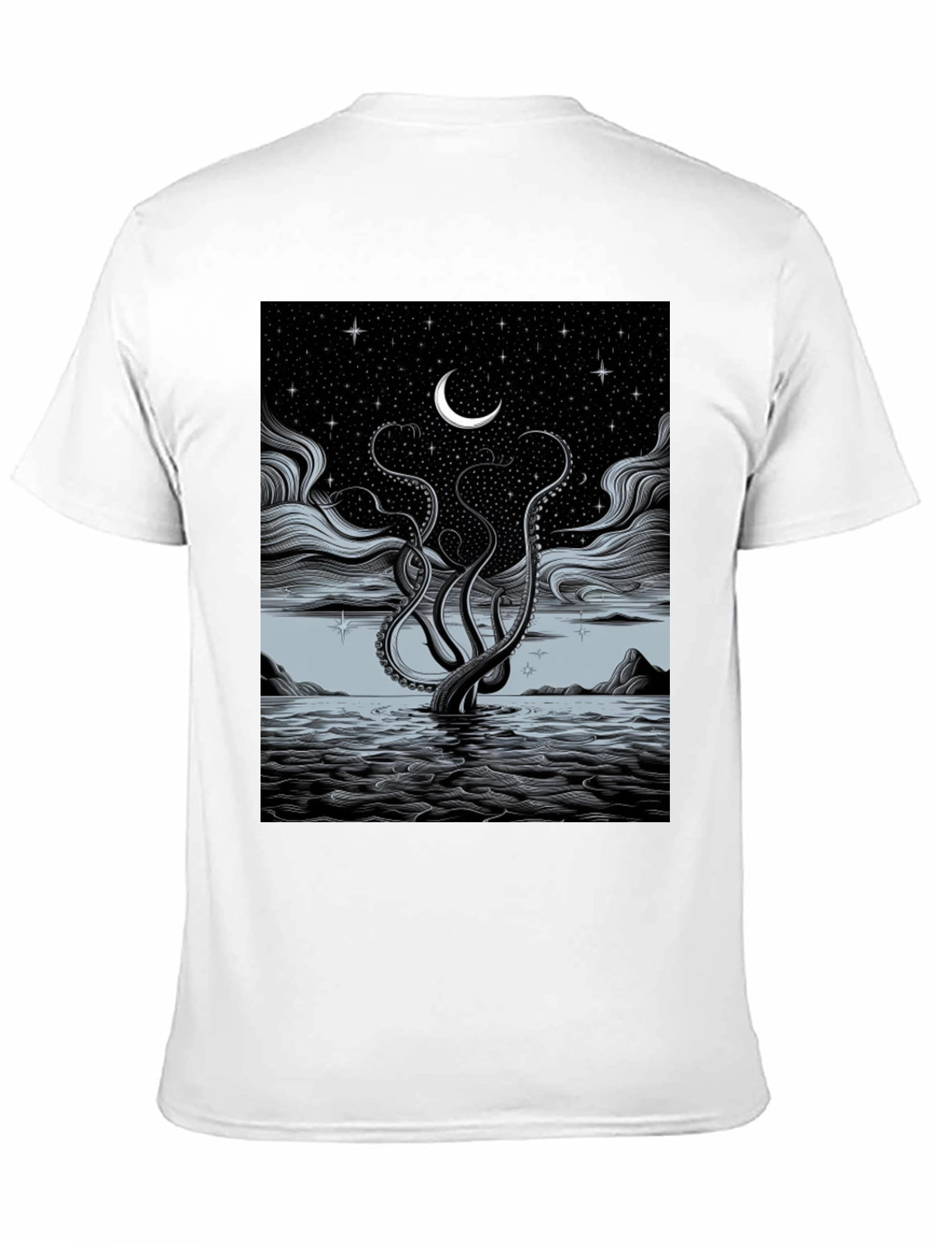 Black Mystic Kraken Tee - Dark Sea Design view 11