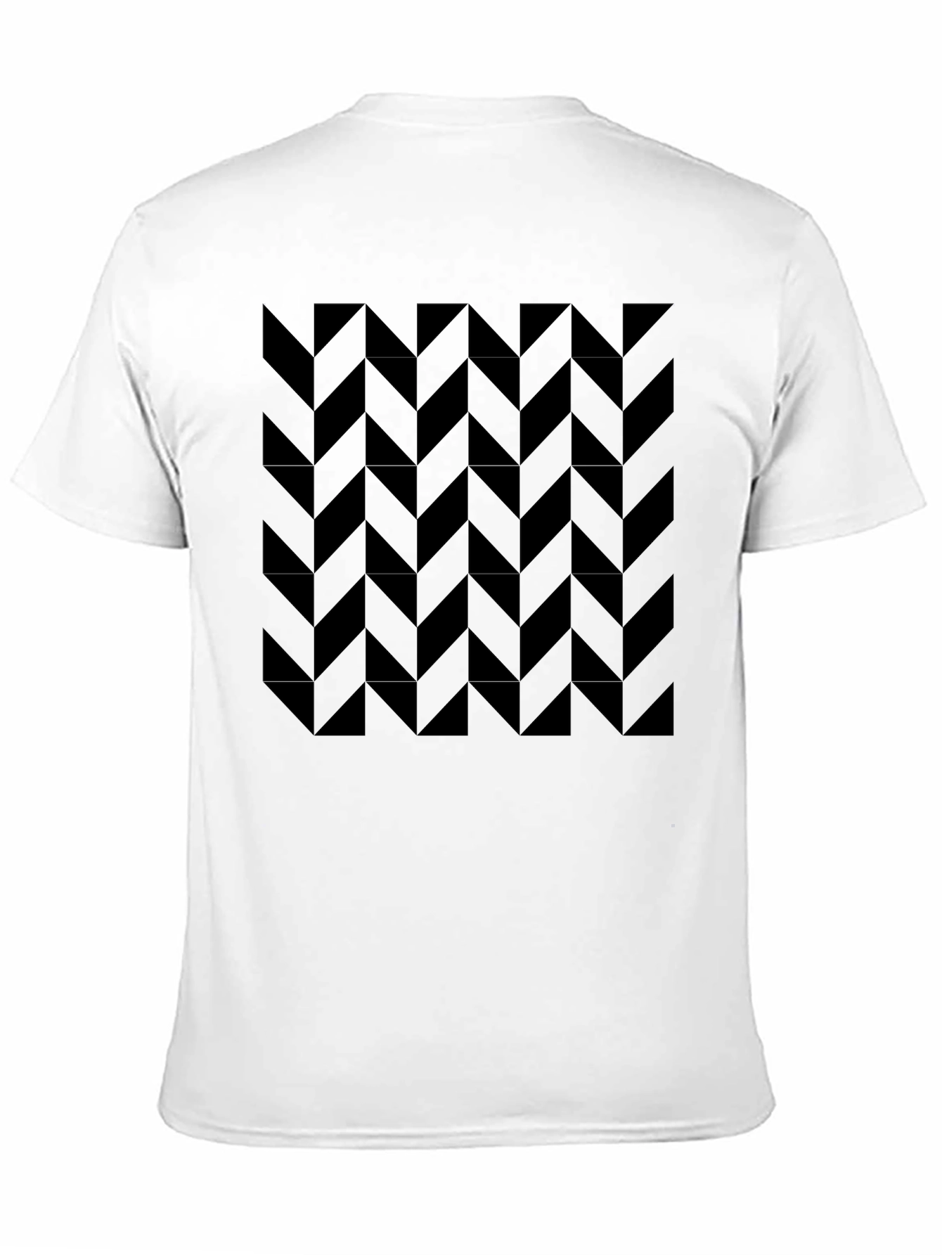 Black Modern Black Chevron Pattern T-Shirt view 11