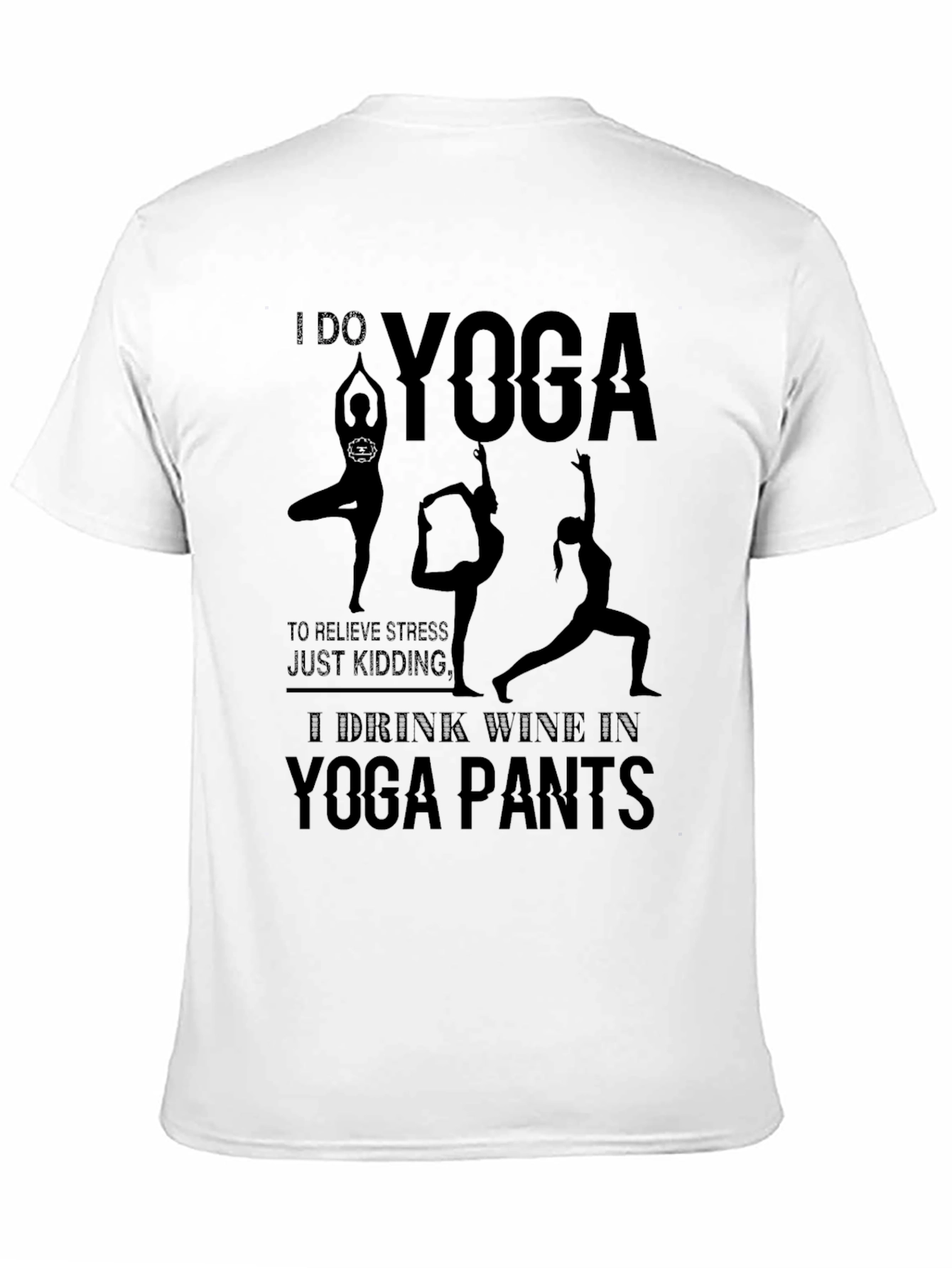 Black Yoga Wine Pants Graphic T-Shirt view 11