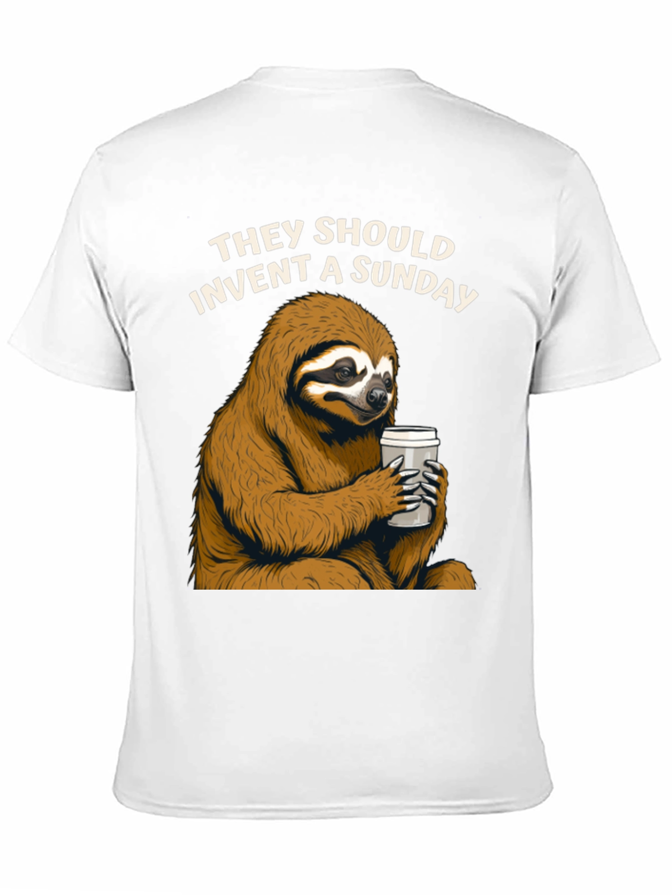 Black Lazy Sunday Sloth Coffee T-Shirt view 11