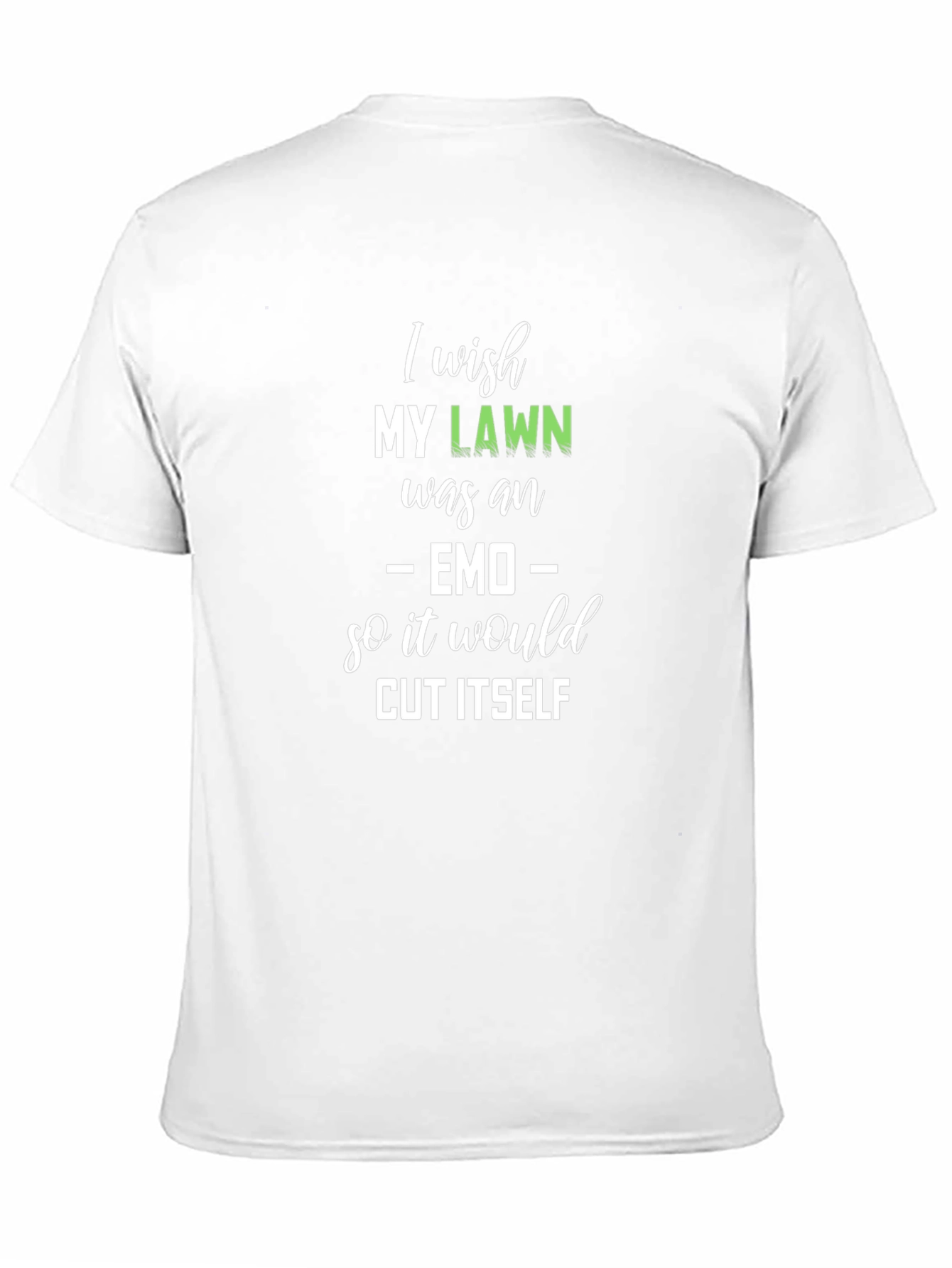 Black Funny Lawn Emo T-Shirt view 11