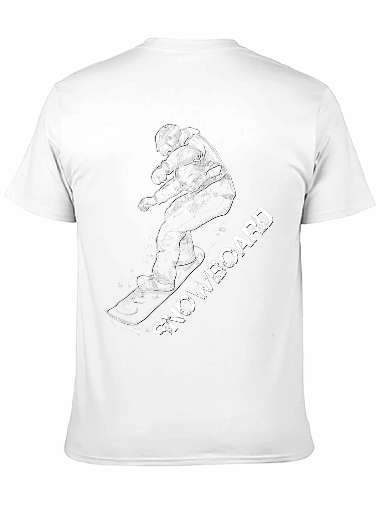 Black Cool Snowboarder Graphic Tee - Black Cotton Blend view 11