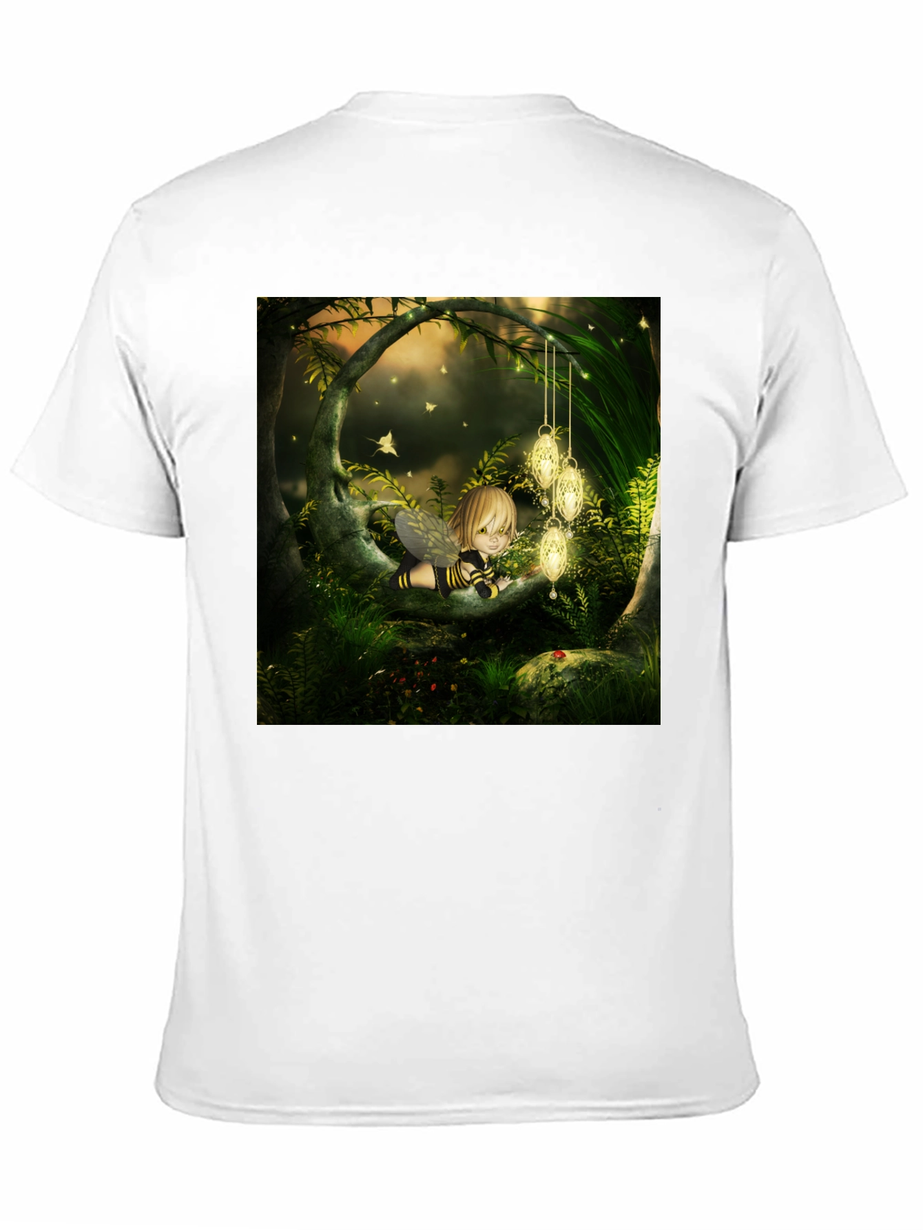 Black Fairy Tale Forest Graphic Tee - Black Cotton Blend view 11