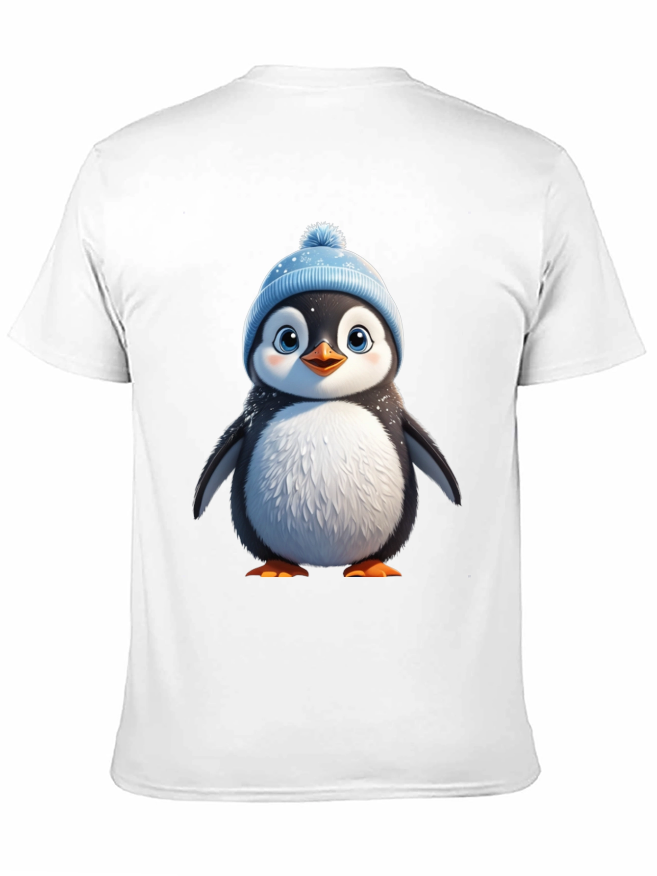 Black Cute Penguin Graphic Tee - Black Cotton Blend view 11