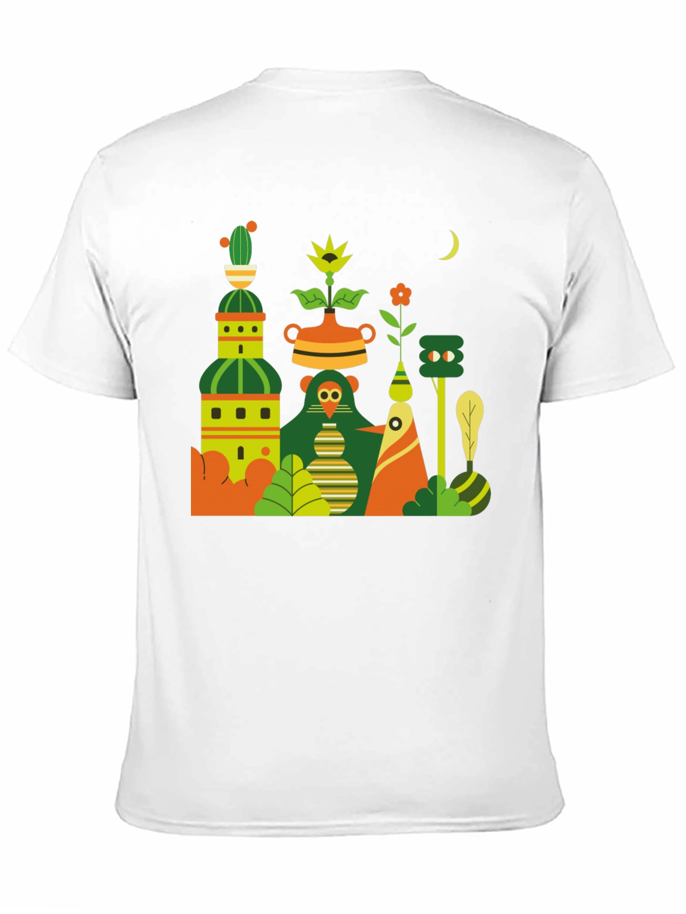 Black Black T-Shirt with Abstract Nature Graphic view 11