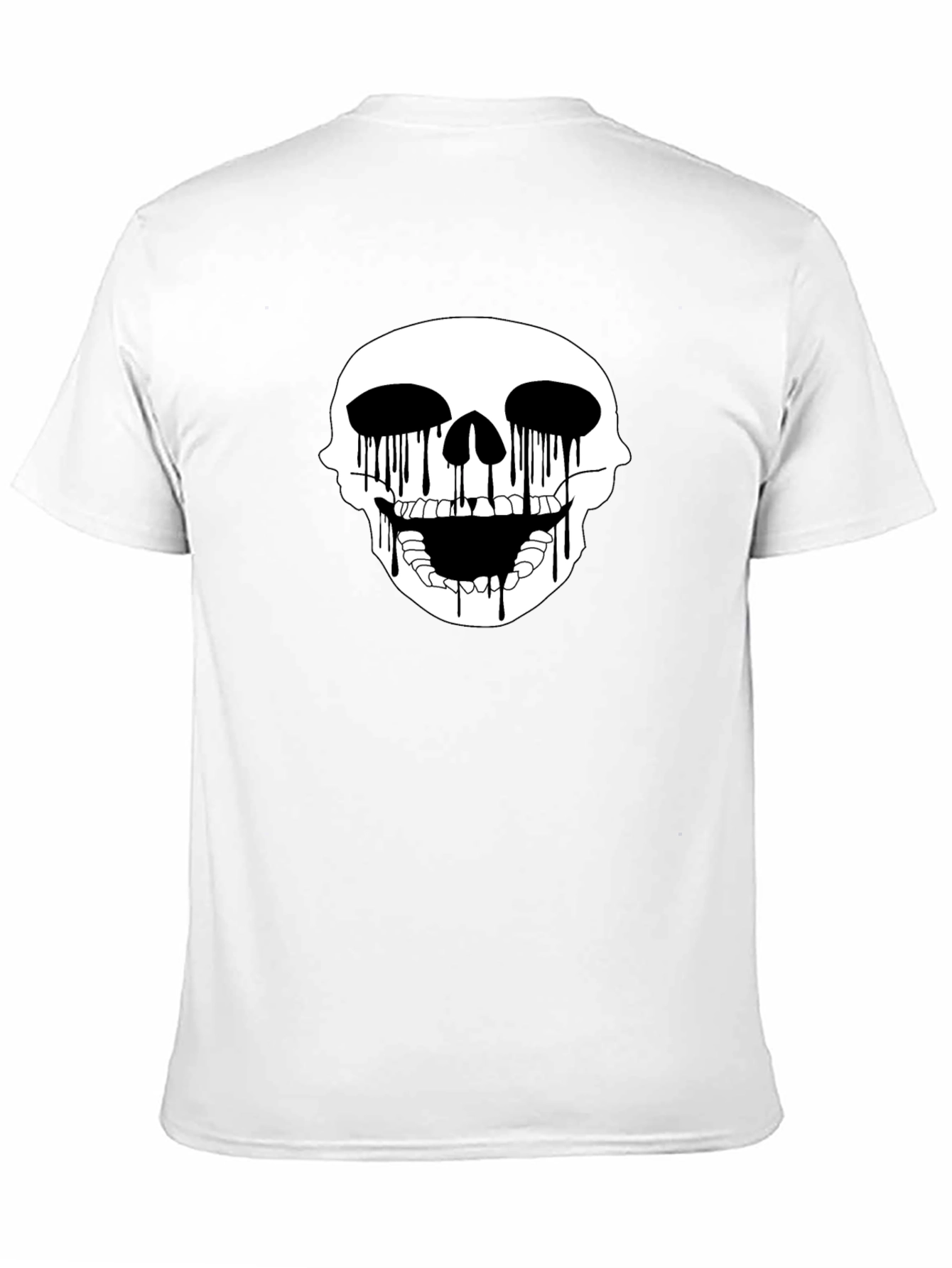 Black Skull Drip Graphic Tee - Edgy Black T-Shirt view 11