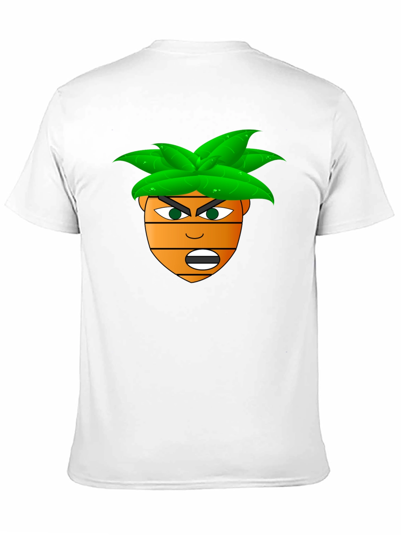 Black Funny Cartoon Carrot Head T-Shirt - Black view 11