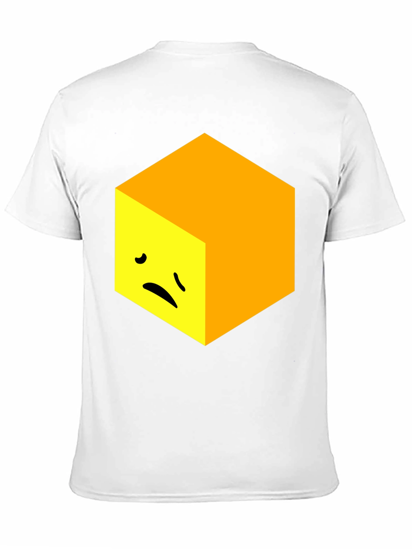 Black Sad Cube Graphic Tee - Unique Men's Black T-Shirt view 11
