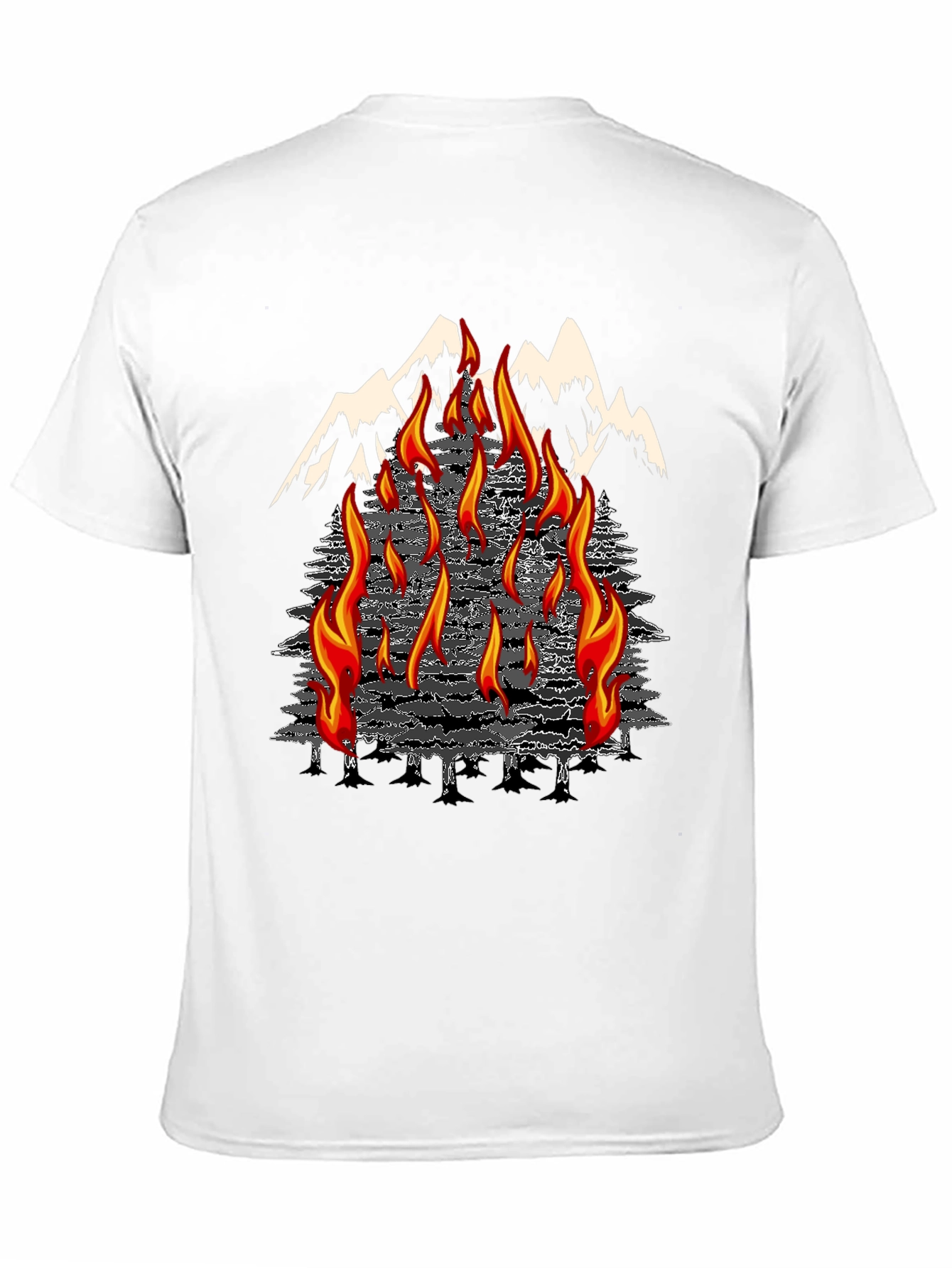 Black Inferno Mountain Graphic T-Shirt view 11