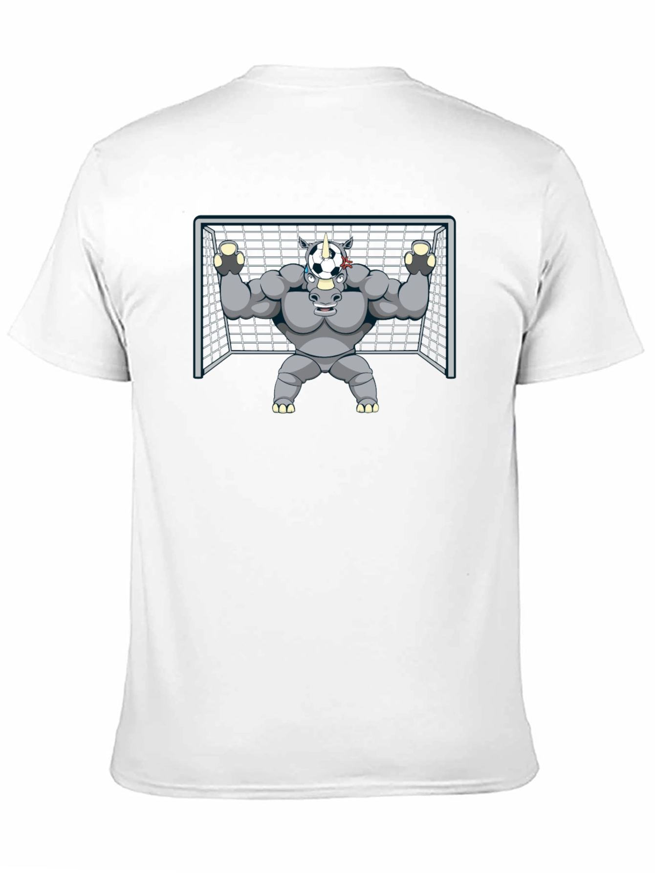 Black Soccer Rhino Goalie T-Shirt - Athletic Graphic Tee view 11