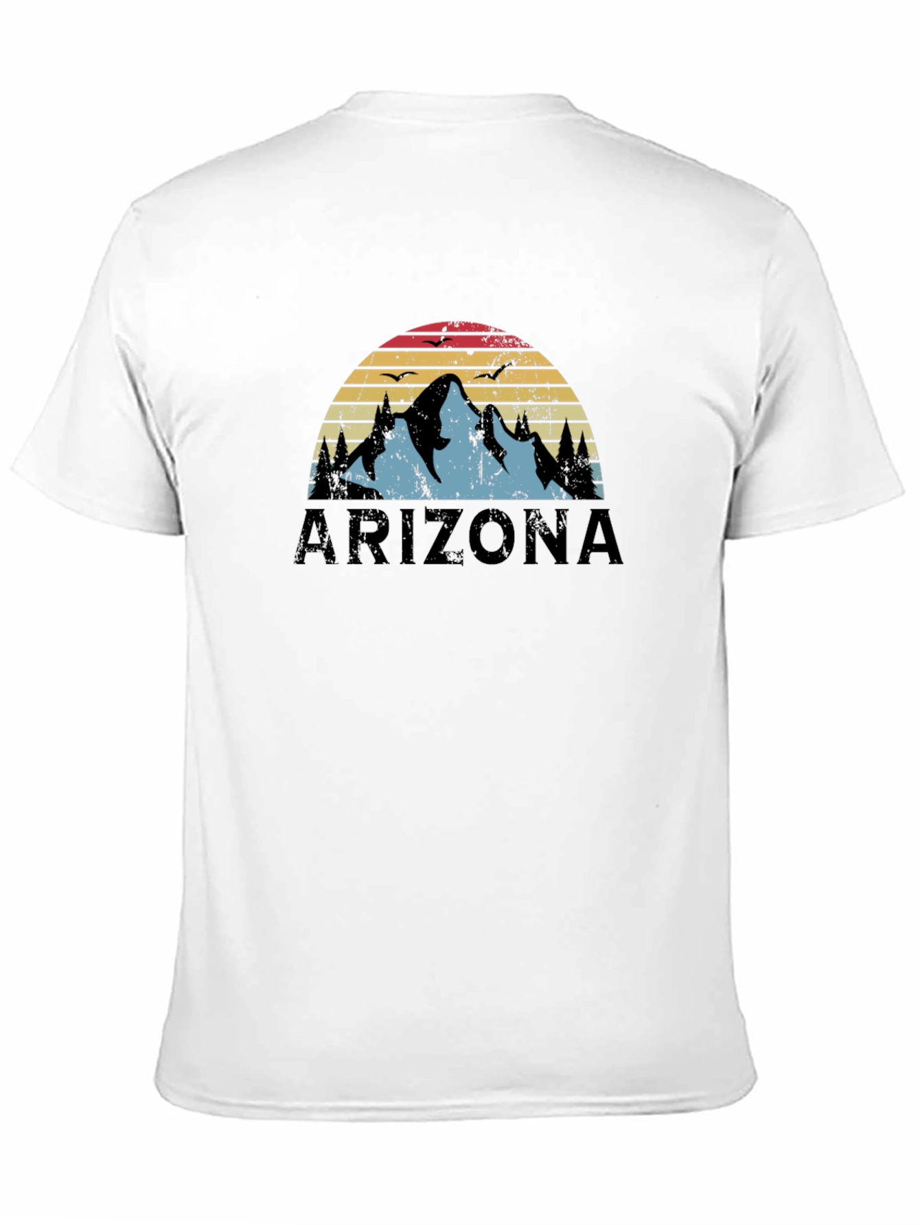 Black Arizona Mountain Sunset Graphic T-Shirt view 11