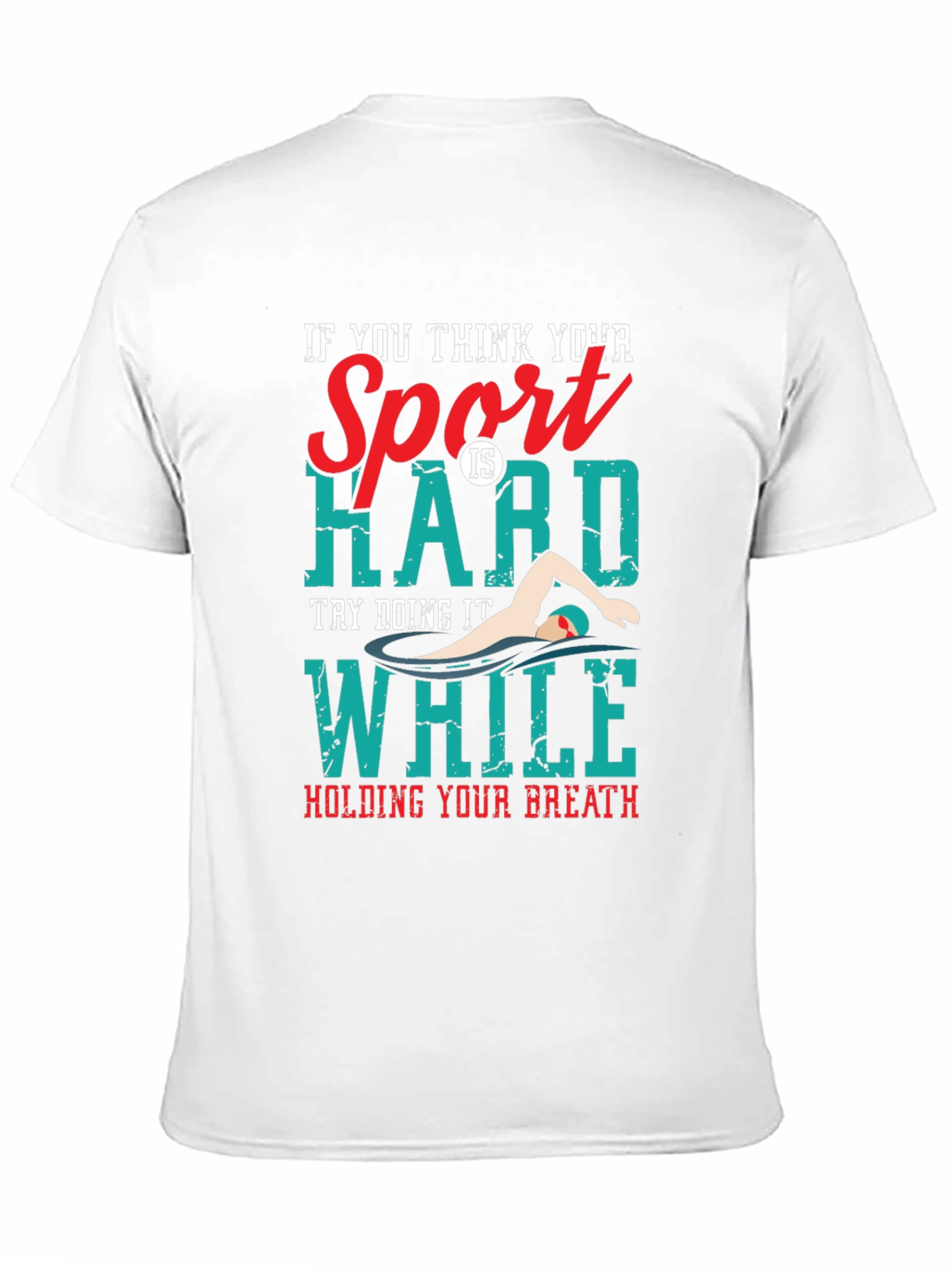 Black Funny Swimmer T-Shirt: Hard Sport, Hold Your Breath view 11