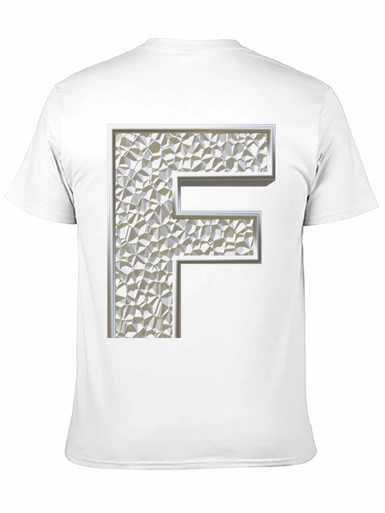 Black Abstract Letter 'F' Graphic Black T-Shirt view 11