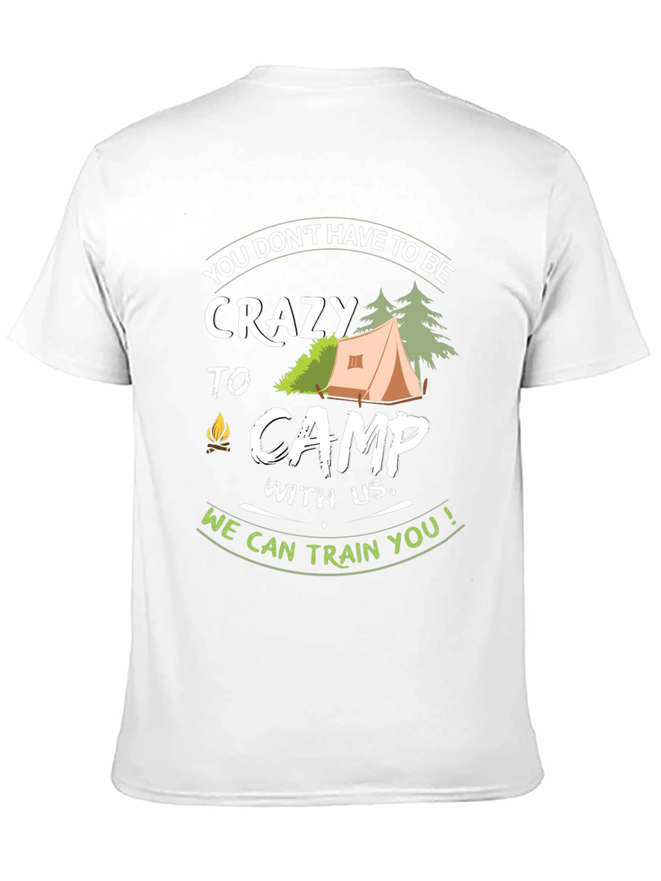 Black Crazy to Camp Funny Graphic T-Shirt view 11