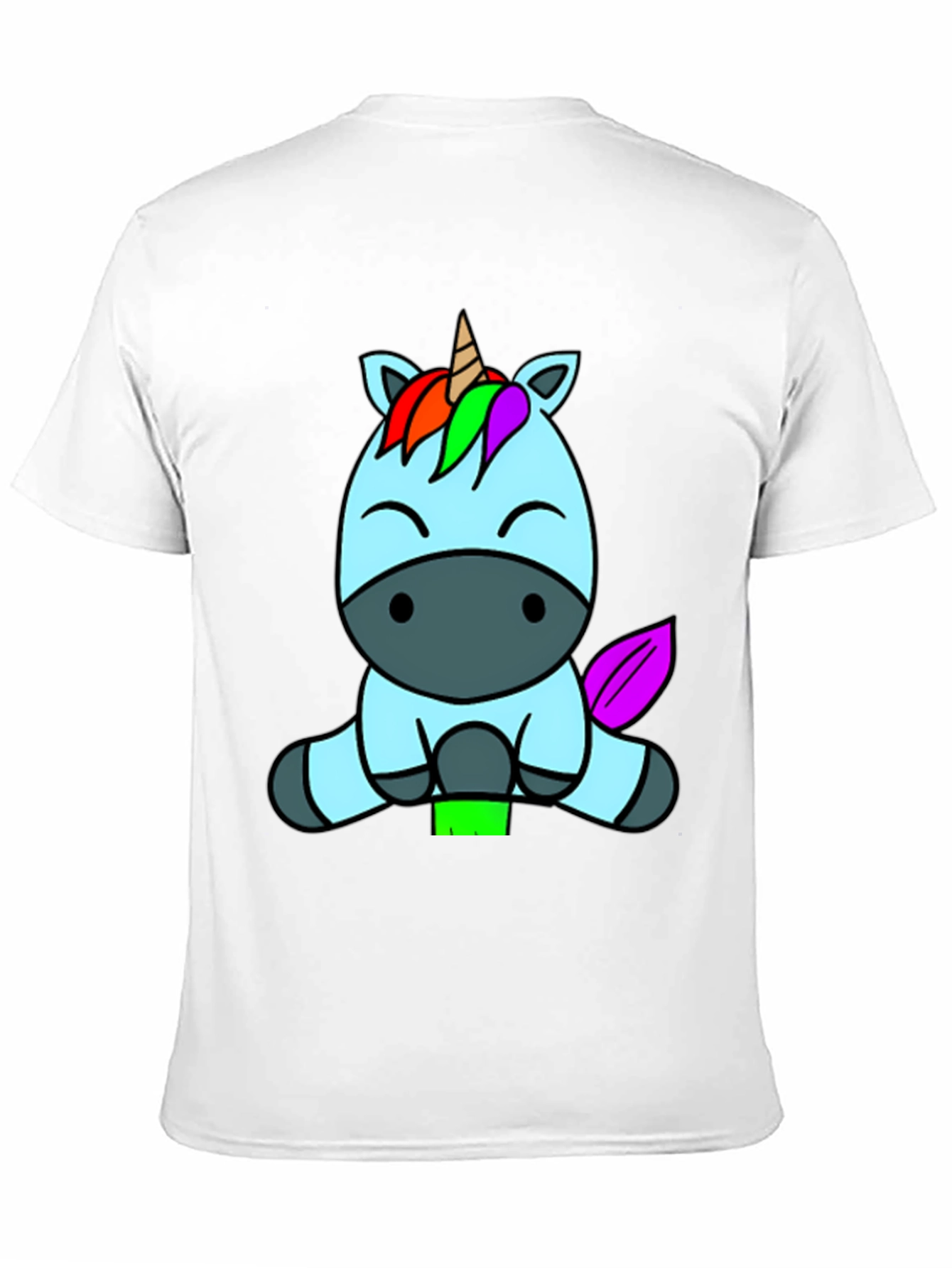 Black Cute Unicorn Graphic Tee - Black Cotton Blend Shirt view 11