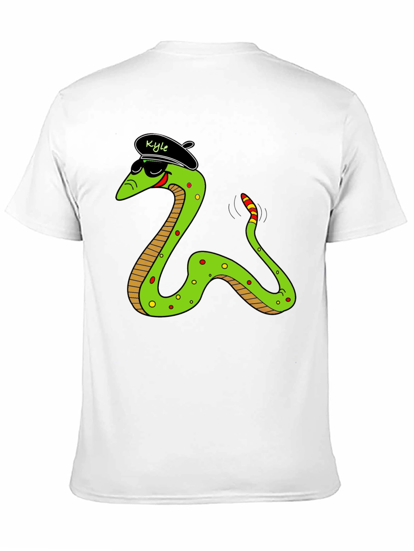 Black Cool Snake Graphic Tee - "Kyle" Beret view 11