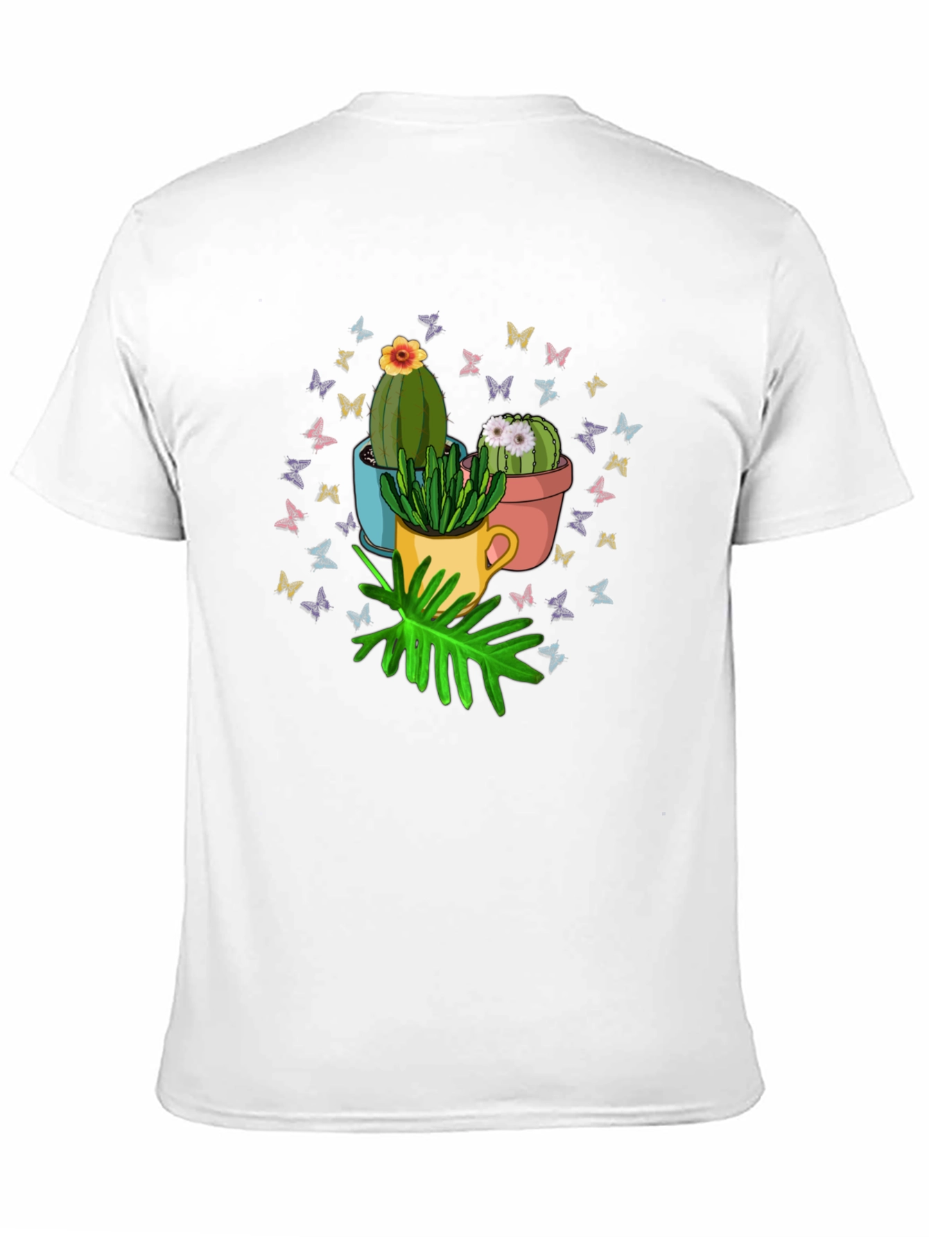 Black Cactus & Butterfly Graphic T-Shirt - Nature Lover Tee view 11