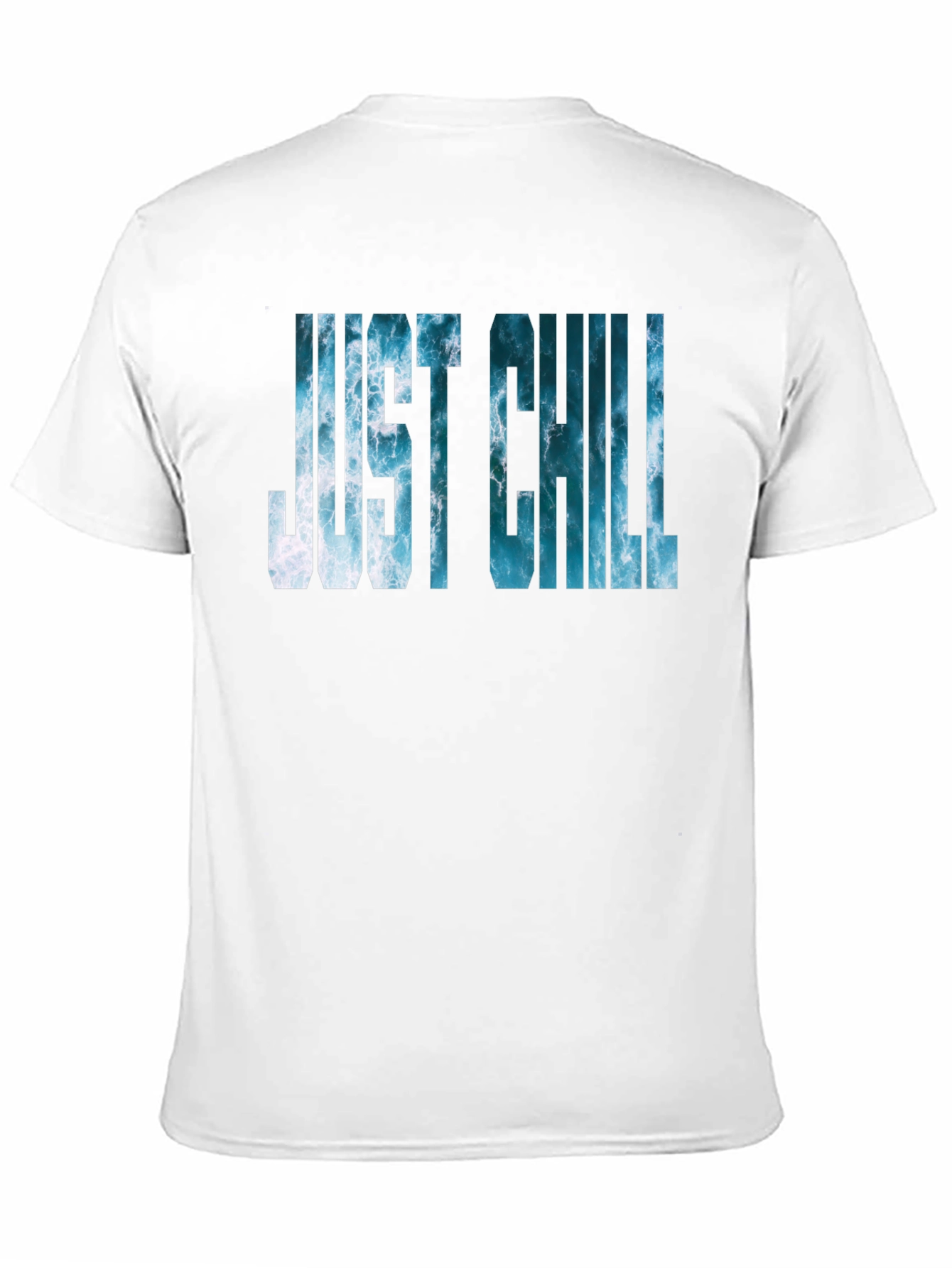 Black Just Chill Ocean Graphic Black T-Shirt view 11