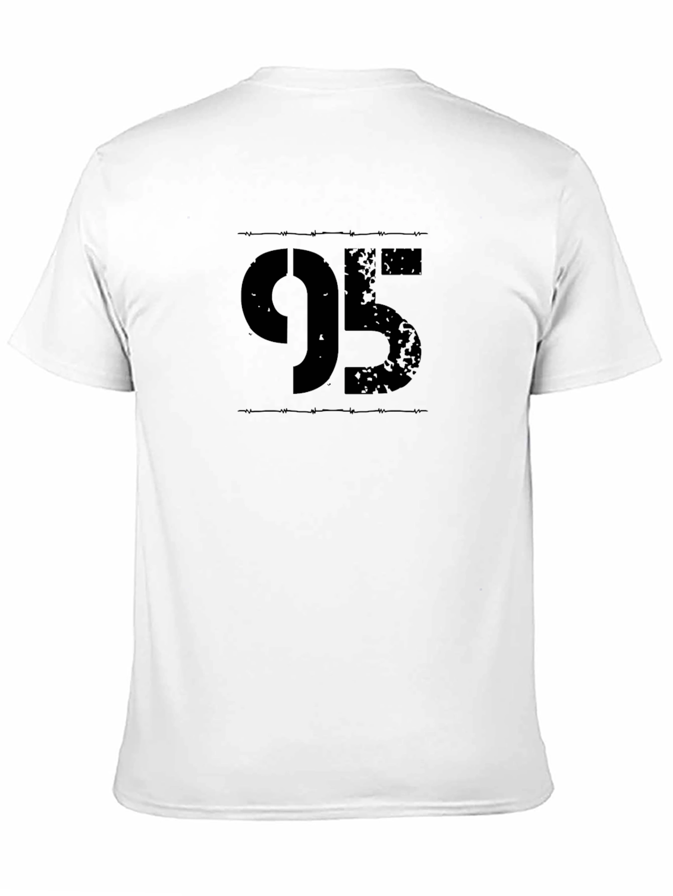 Black 95 Graphic Print T-Shirt - Distressed Number Tee view 11