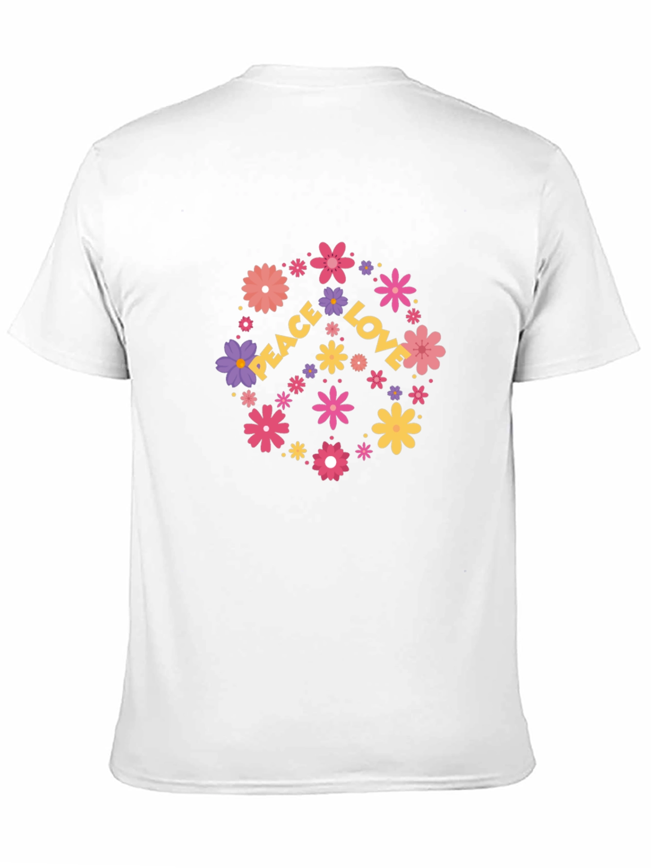 Black Peace Love Flower Graphic T-Shirt view 11