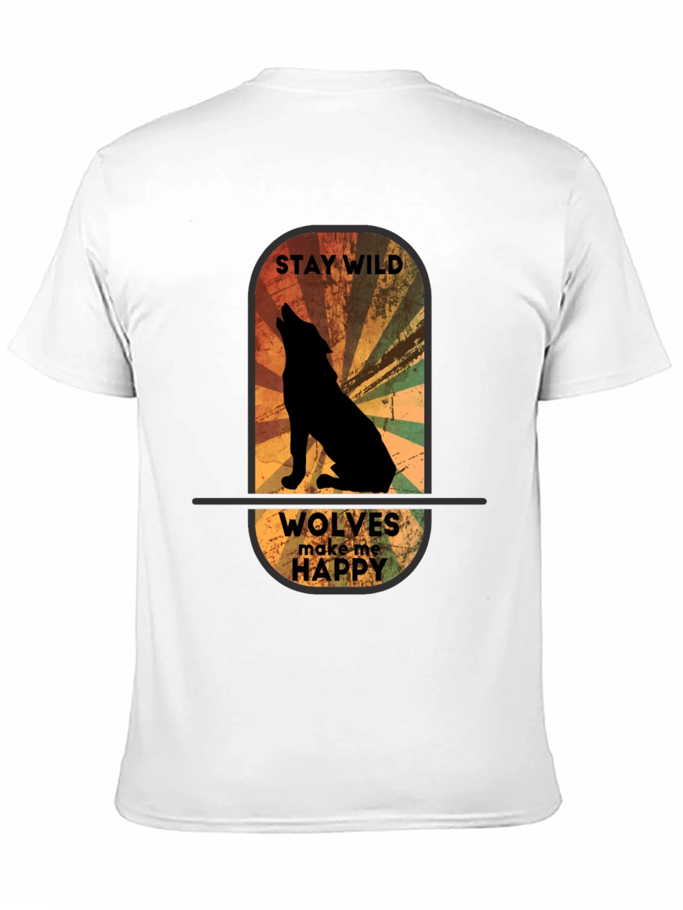 Black Stay Wild Wolves T-Shirt - Nature Lover Apparel view 11